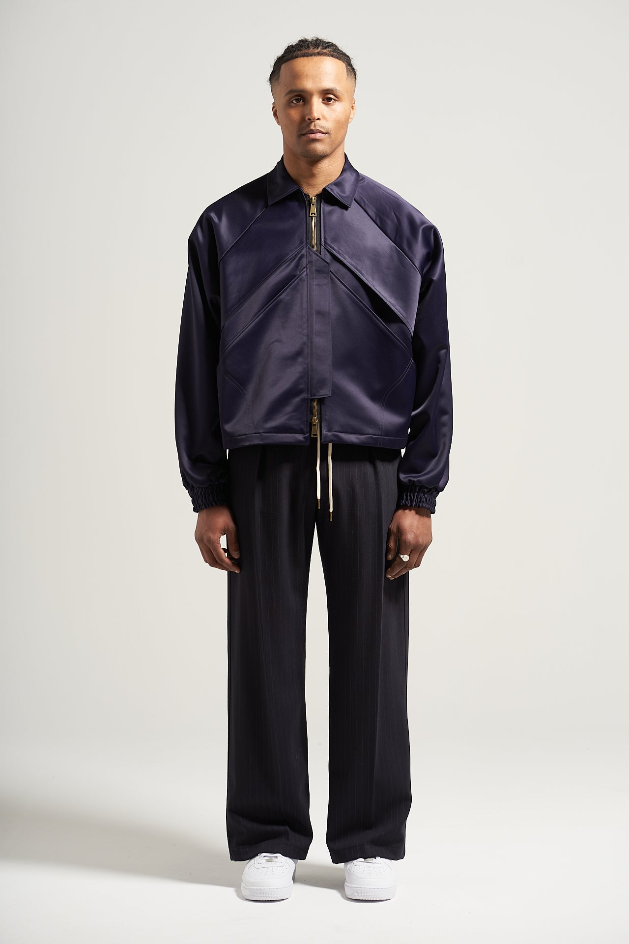 The Navy Sateen Prism Jacket