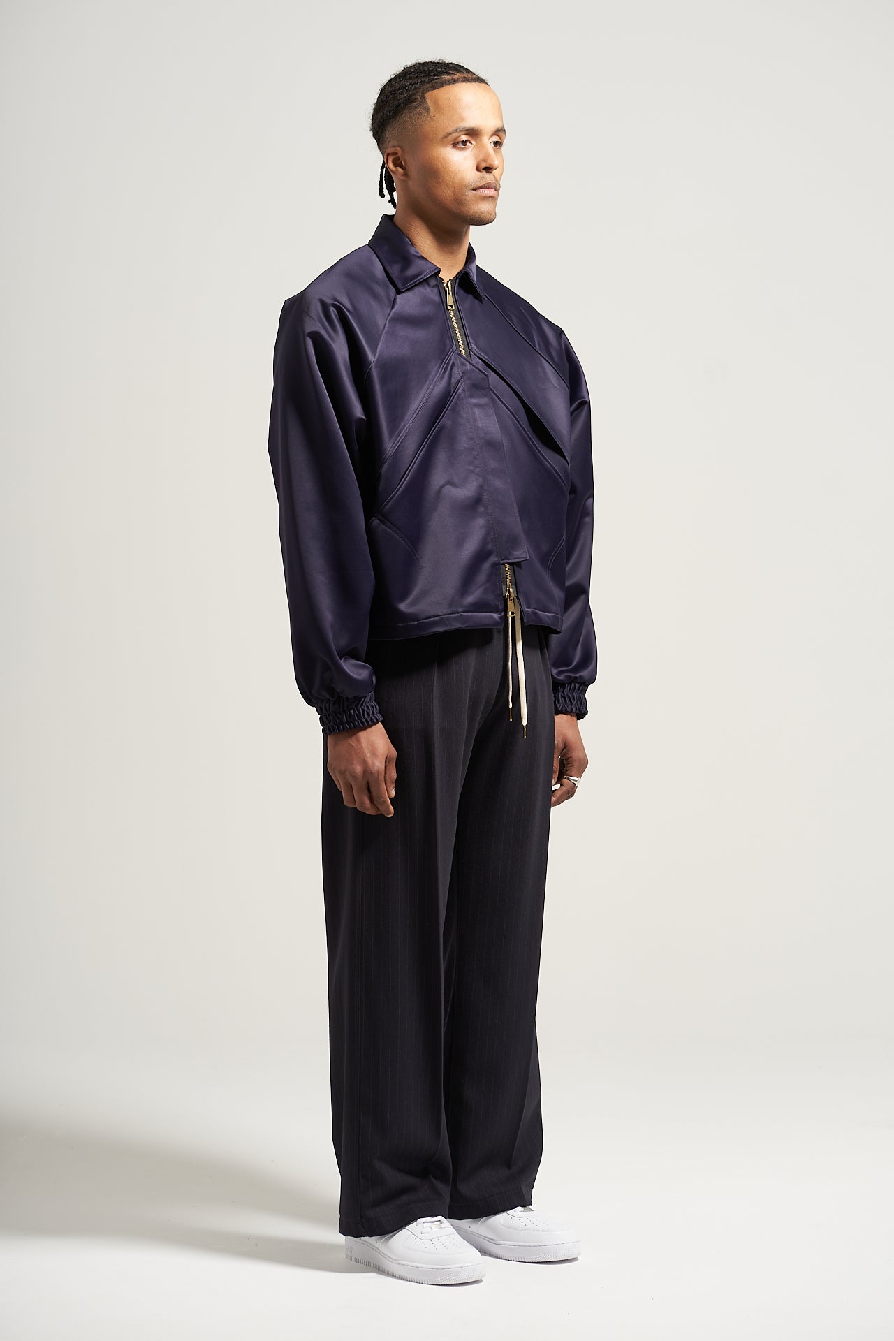 The Navy Sateen Prism Jacket