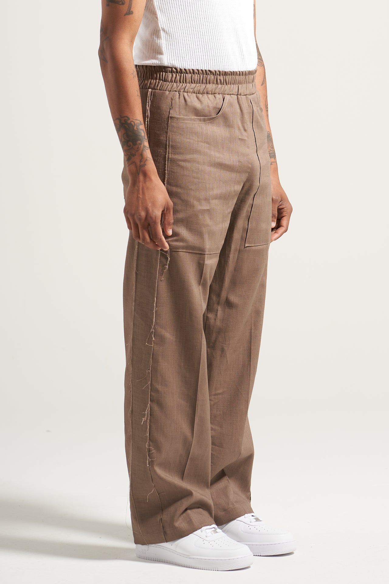 The Walnut Linen Fatigue Pant