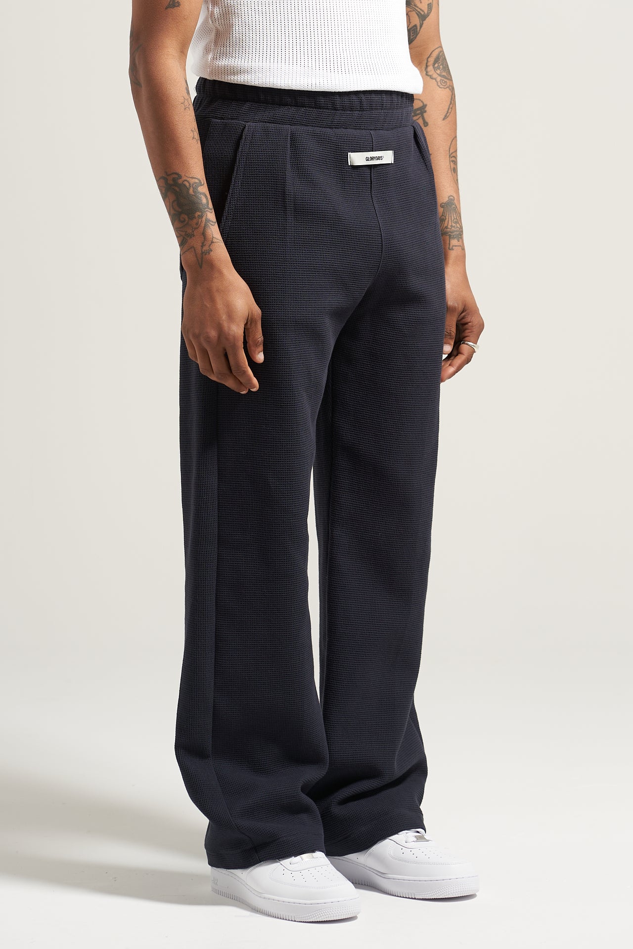 The Washed Blue Waffle Pant