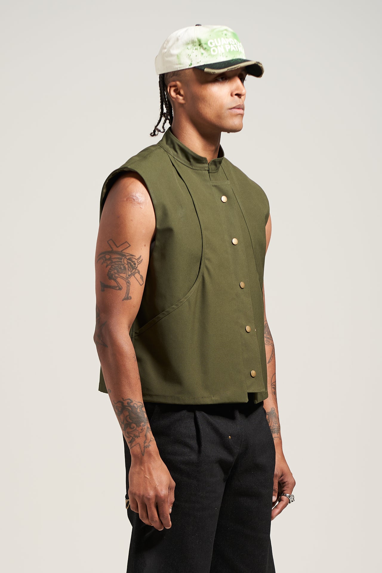 トップス hooded short vest - olive / pilot twill The Olive Flight Vest – GLORYDAYS©