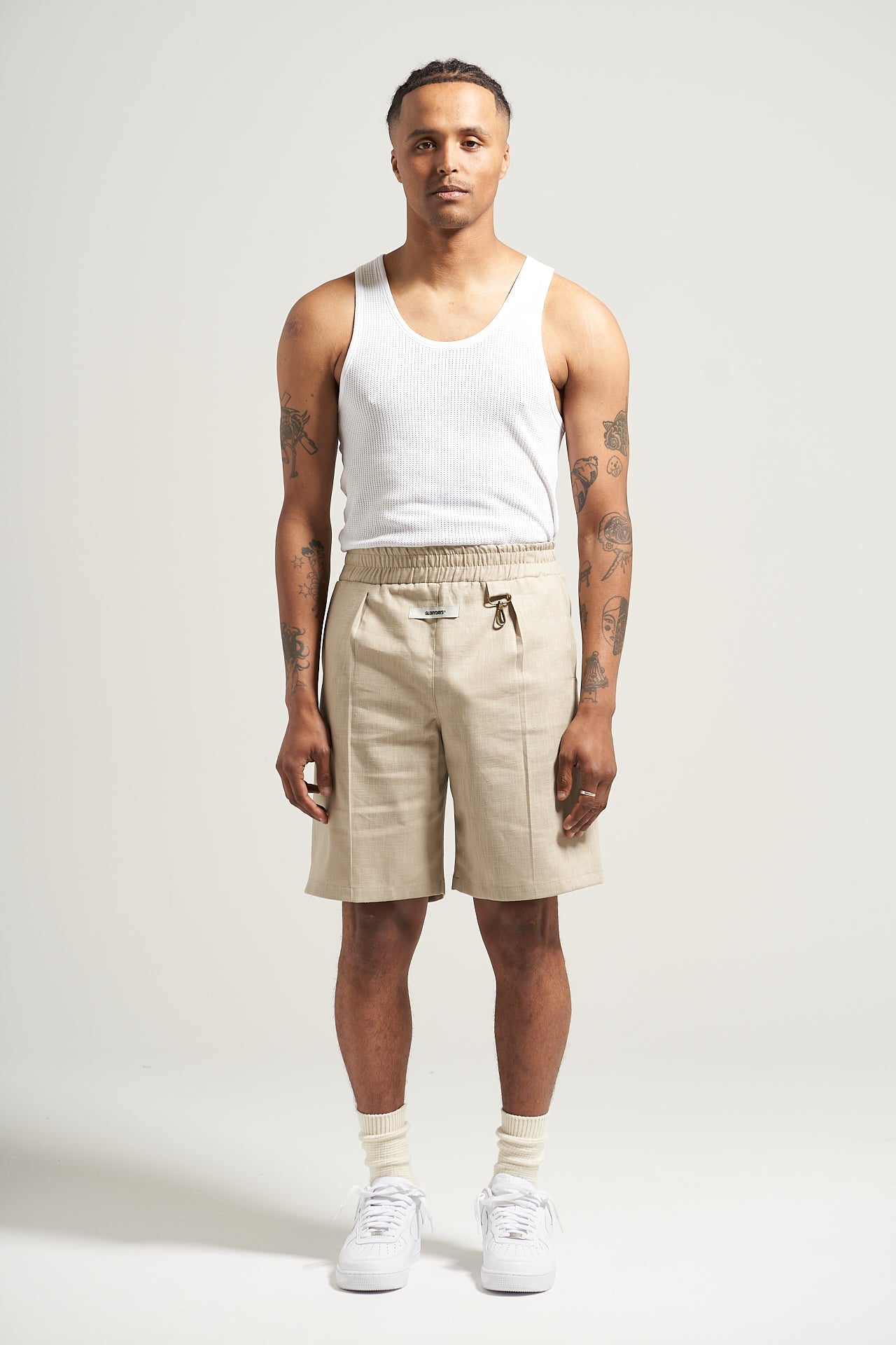 The Sand Linen Pleat Short