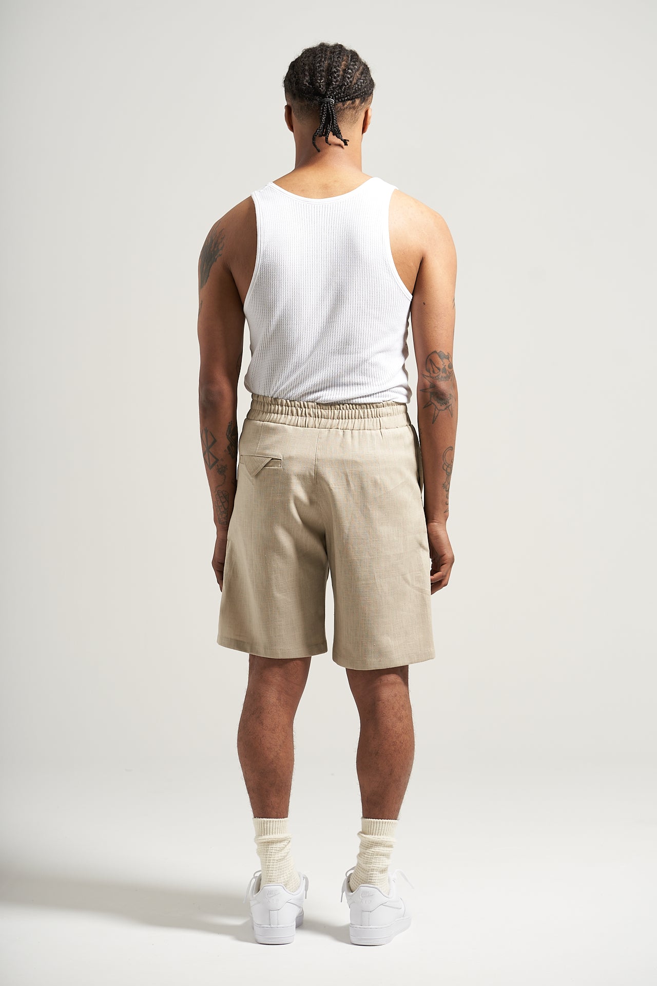 The Sand Linen Pleat Short