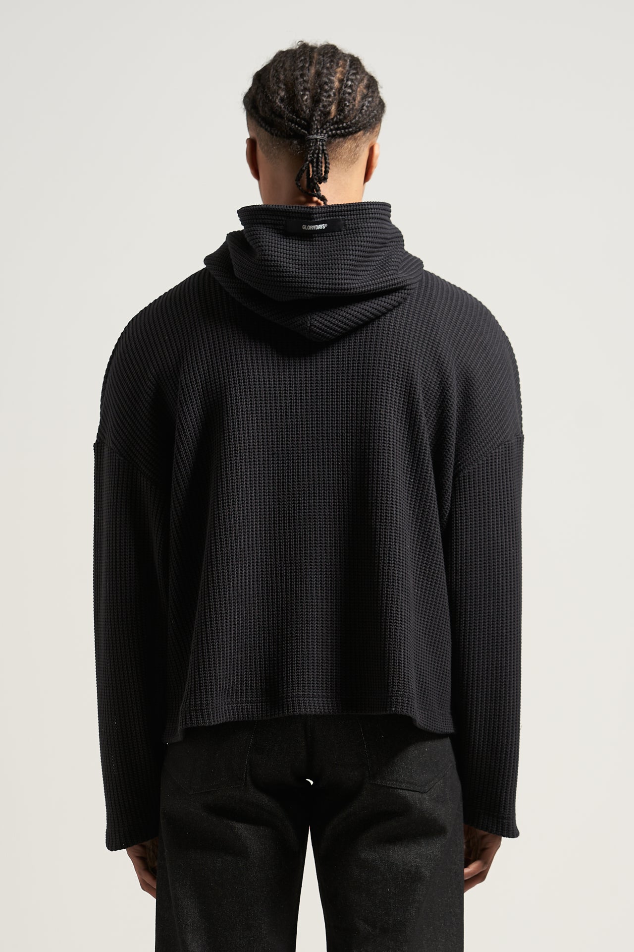 The Black Fisherman Knit Hoodie