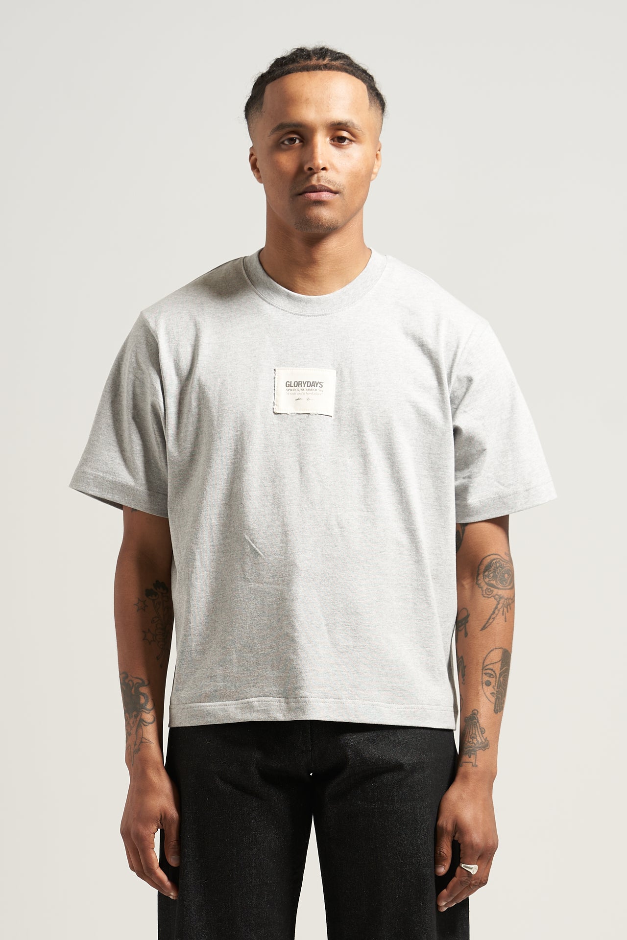 The Heather Grey Patch Tee