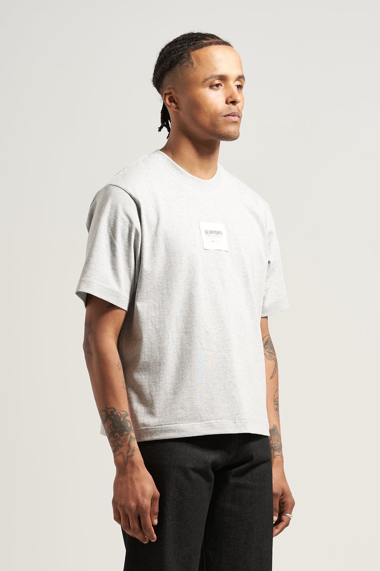 The Heather Grey Patch Tee