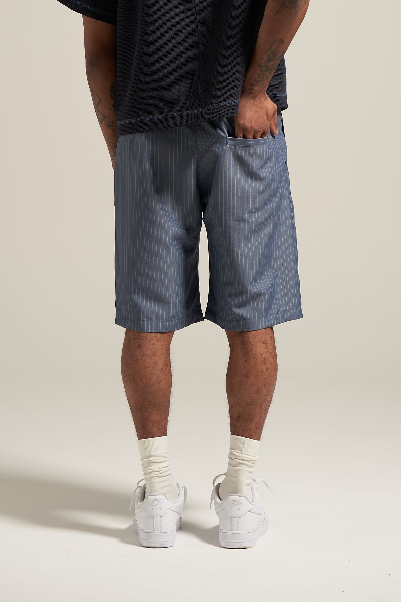 The Steel Pinstripe Flow Short