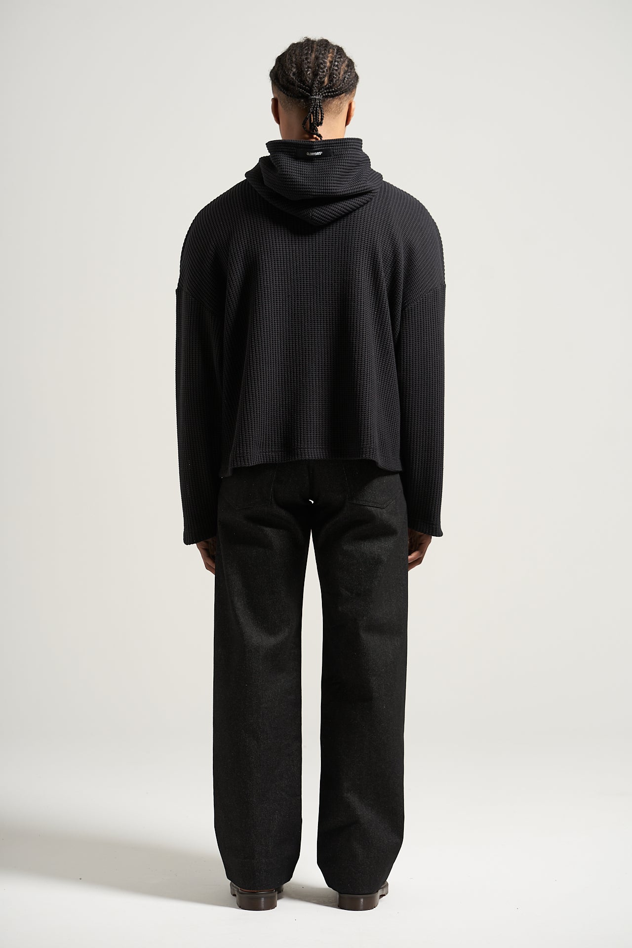 The Black Fisherman Knit Hoodie