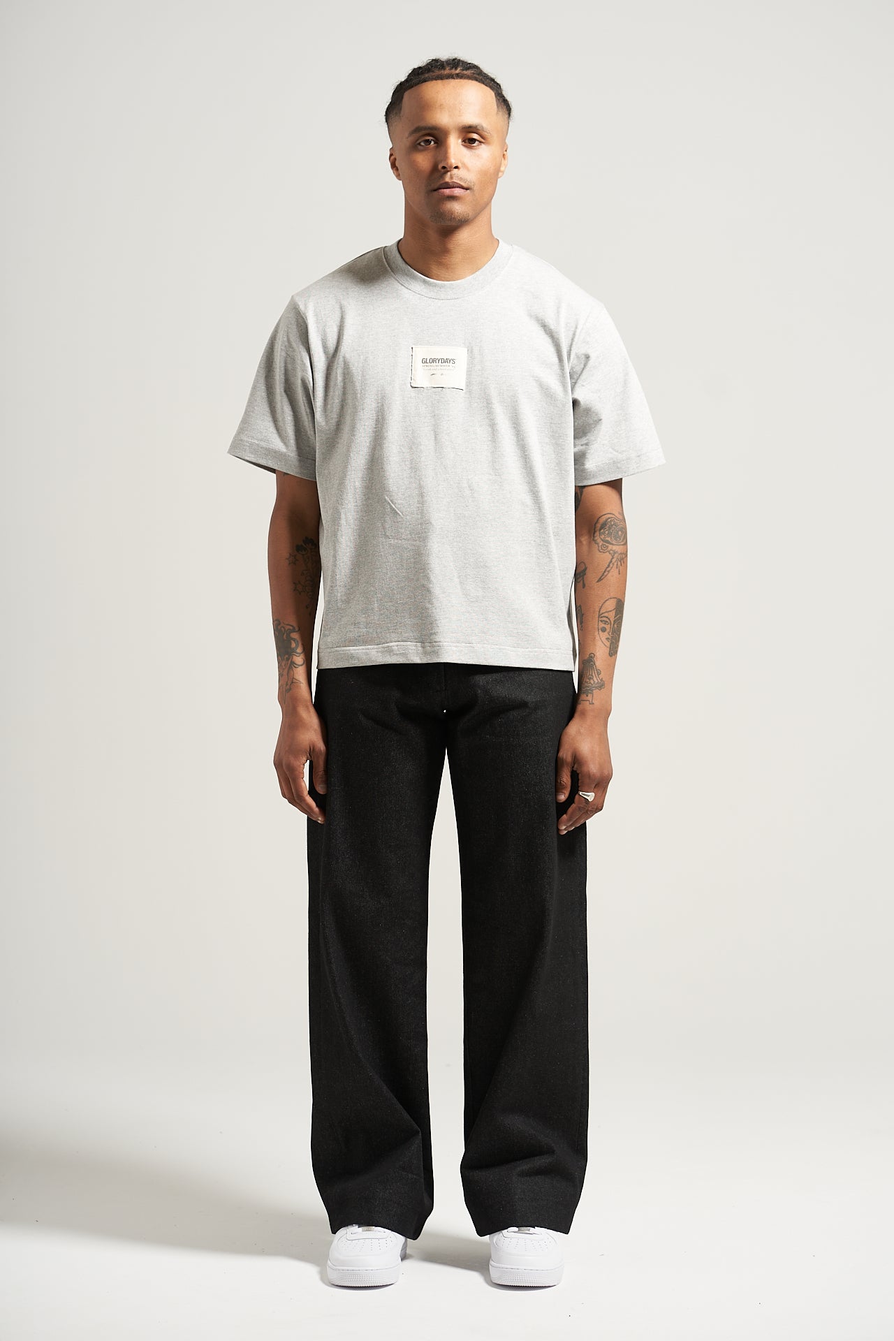 The Heather Grey Patch Tee