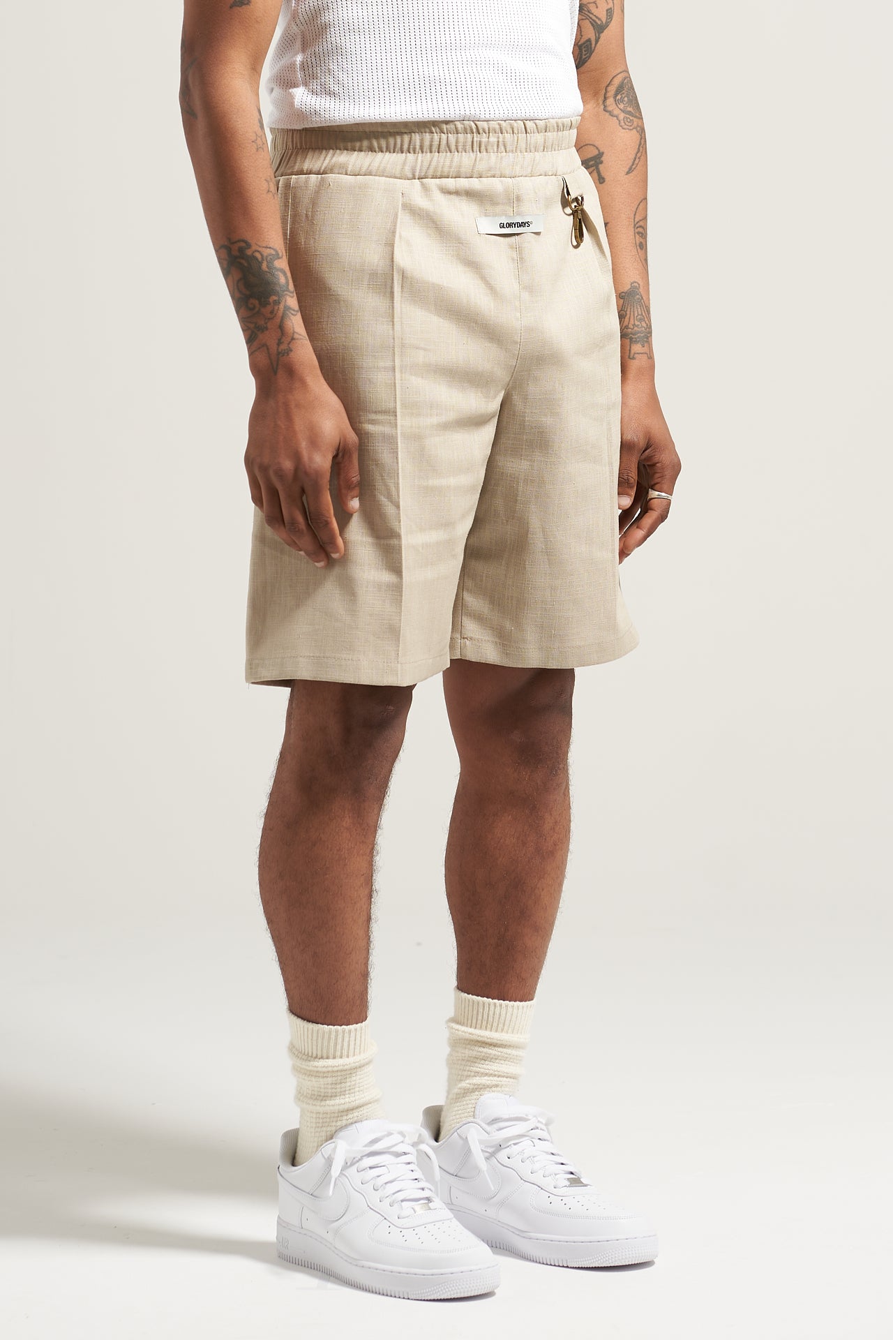 The Sand Linen Pleat Short