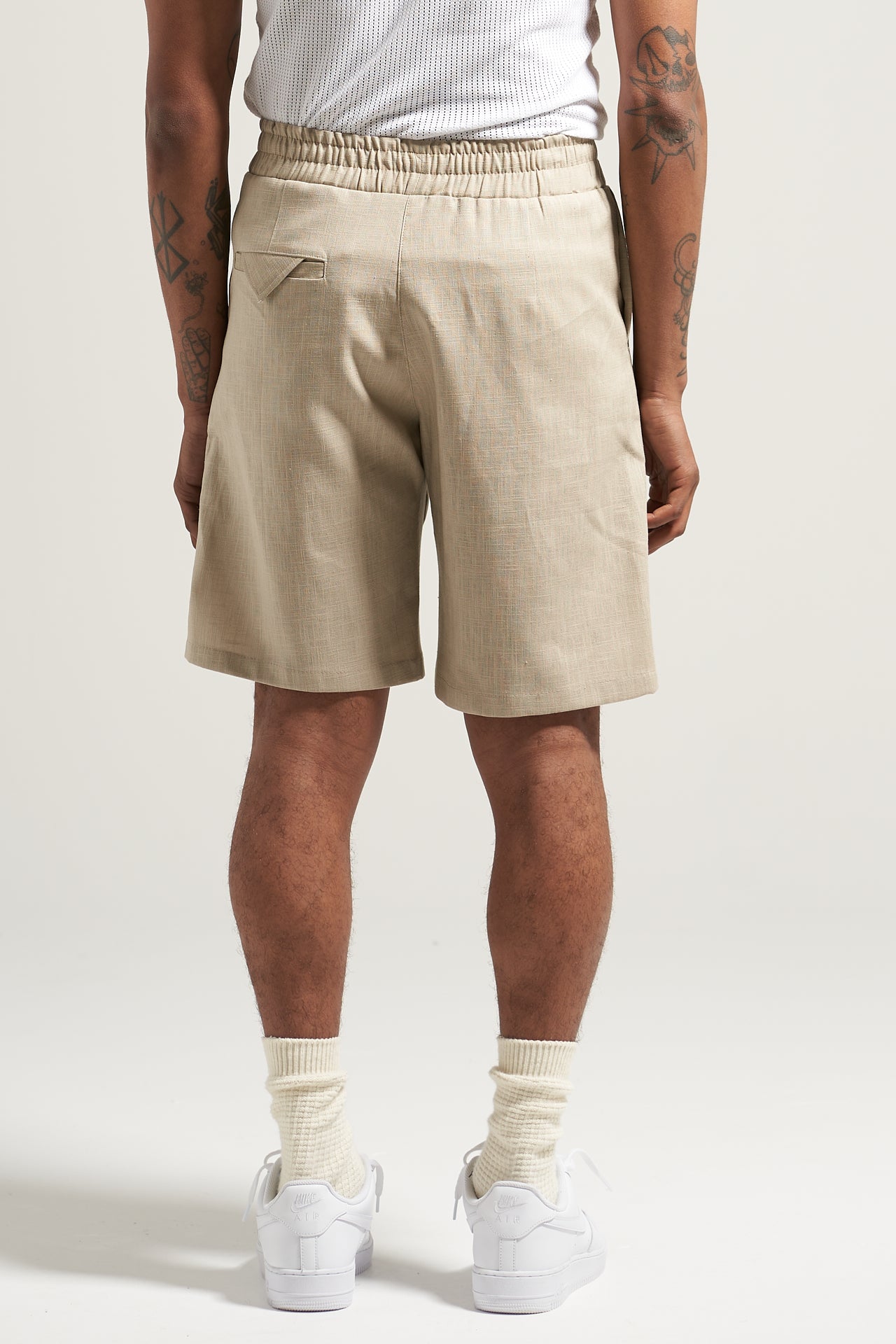 The Sand Linen Pleat Short