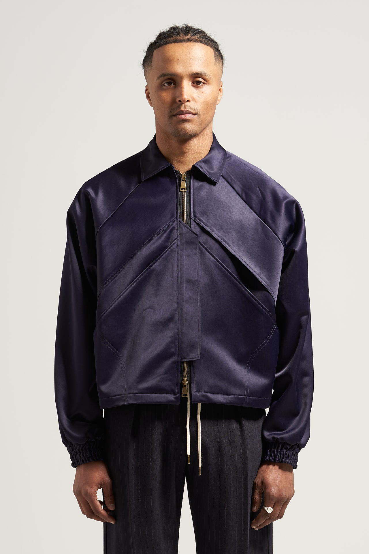 The Navy Sateen Prism Jacket
