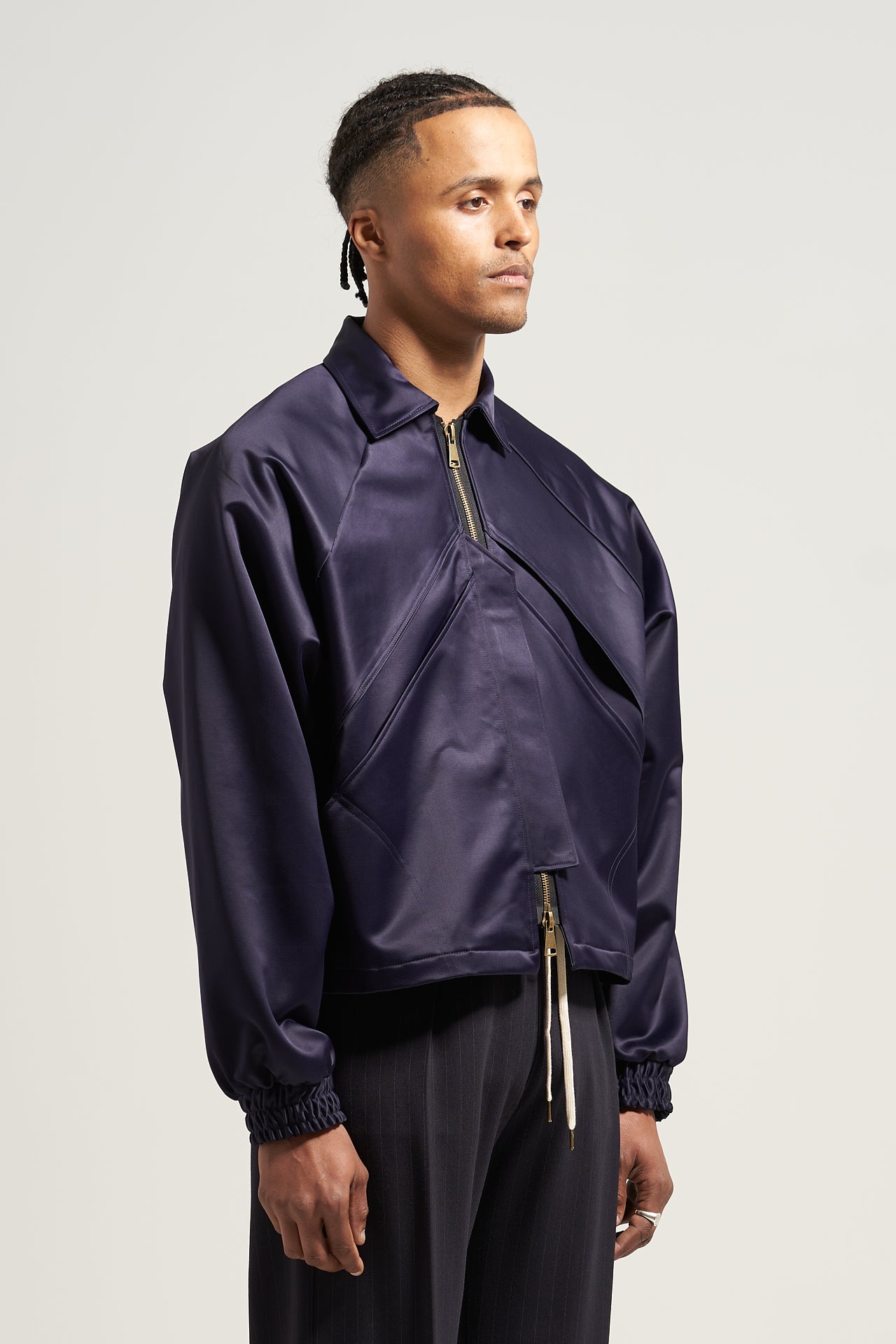 The Navy Sateen Prism Jacket
