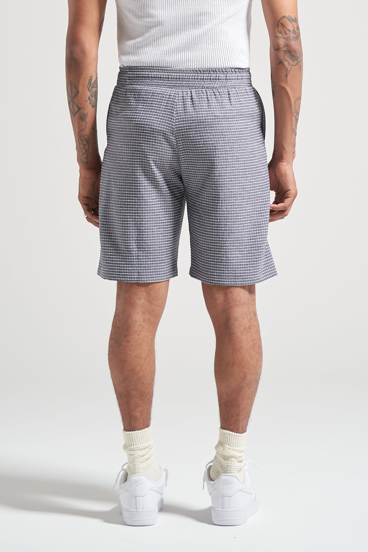 The Slate Check Pleat Short