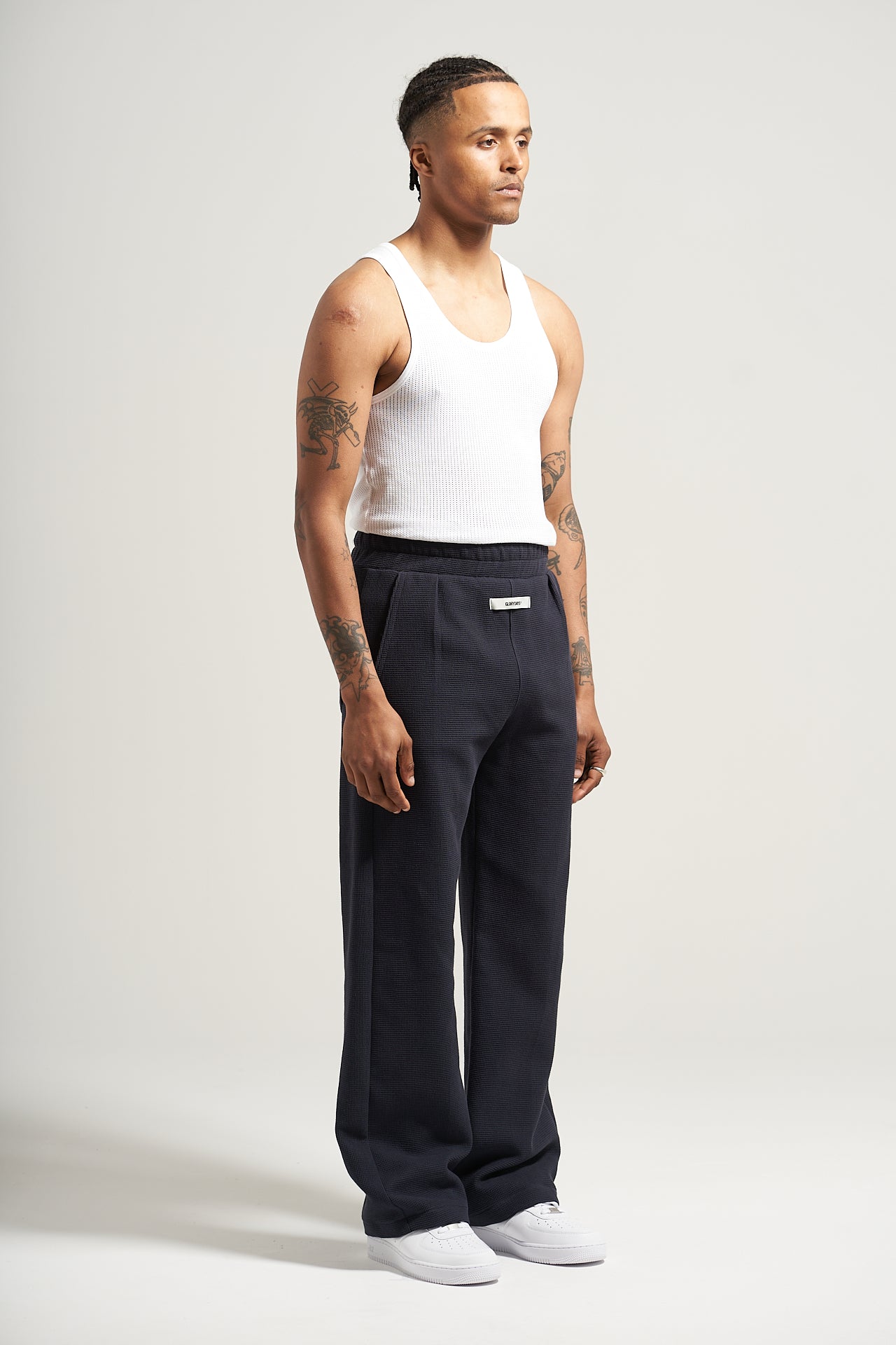 The Washed Blue Waffle Pant