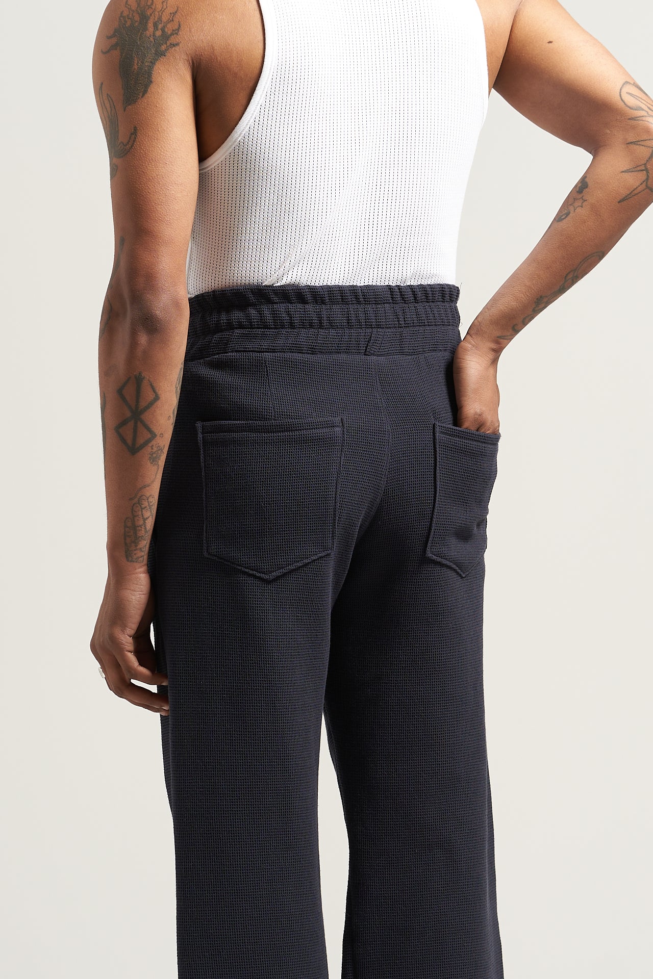The Washed Blue Waffle Pant