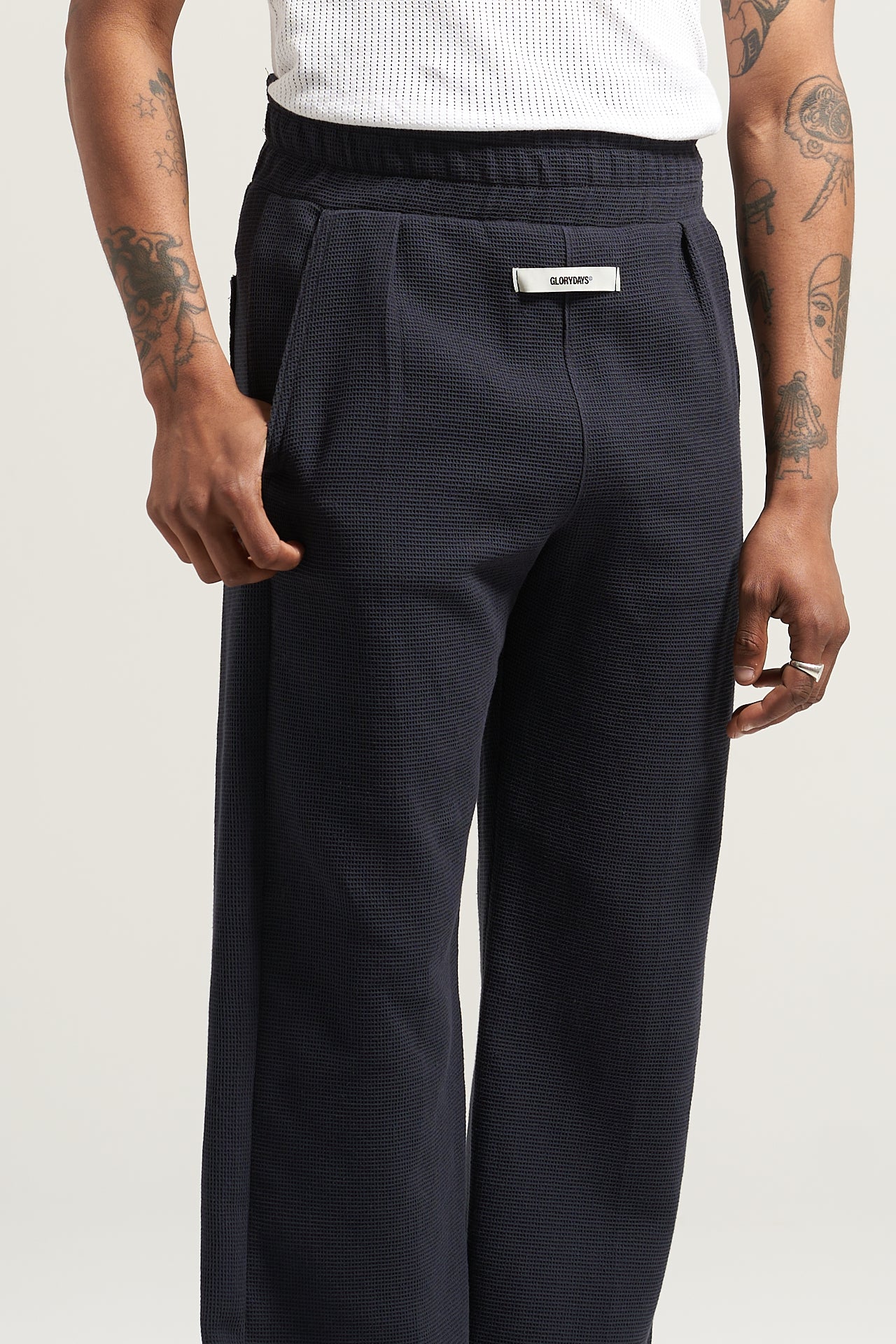 The Washed Blue Waffle Pant