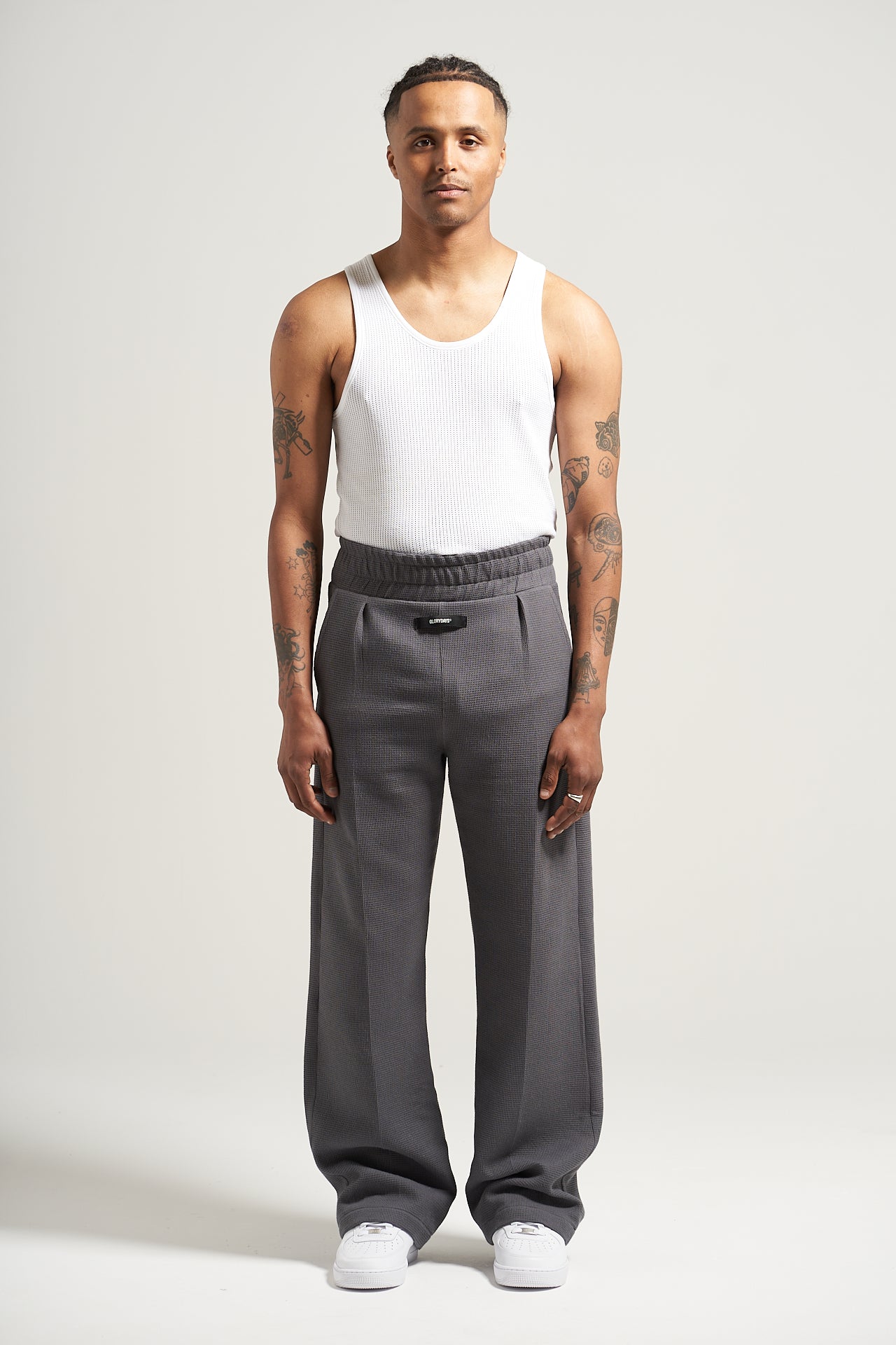The Washed Grey Waffle Pant