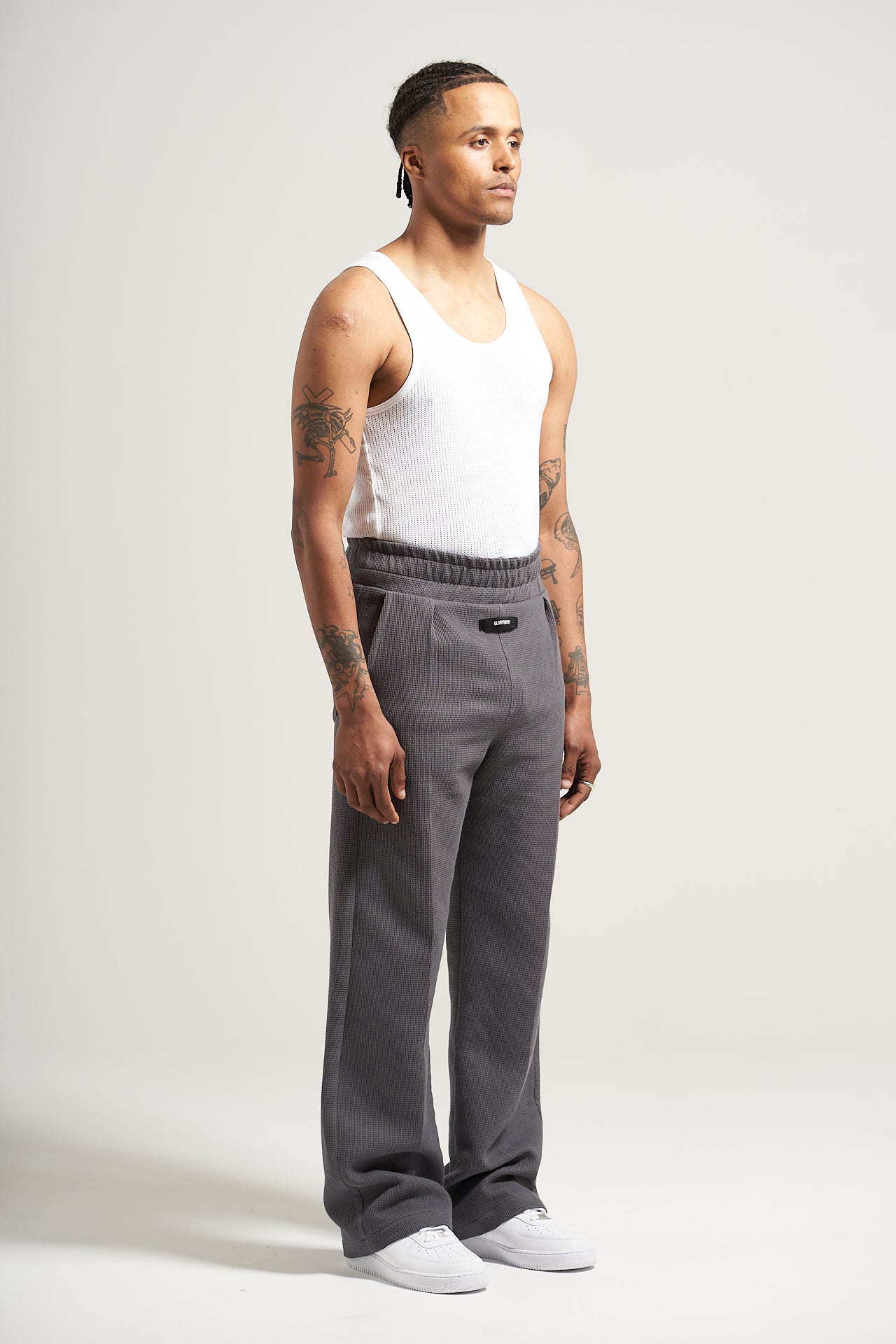 The Washed Grey Waffle Pant