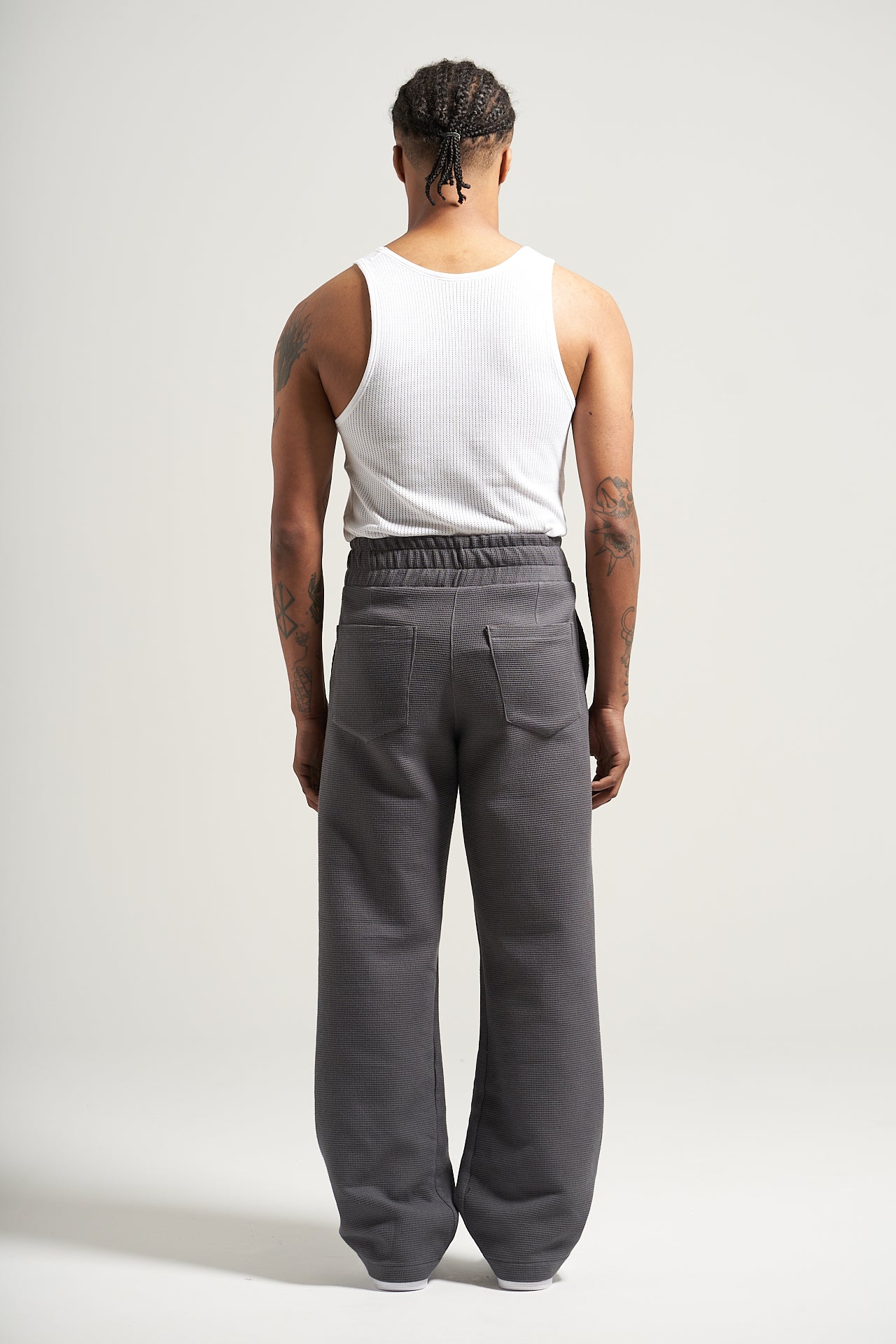 The Washed Grey Waffle Pant