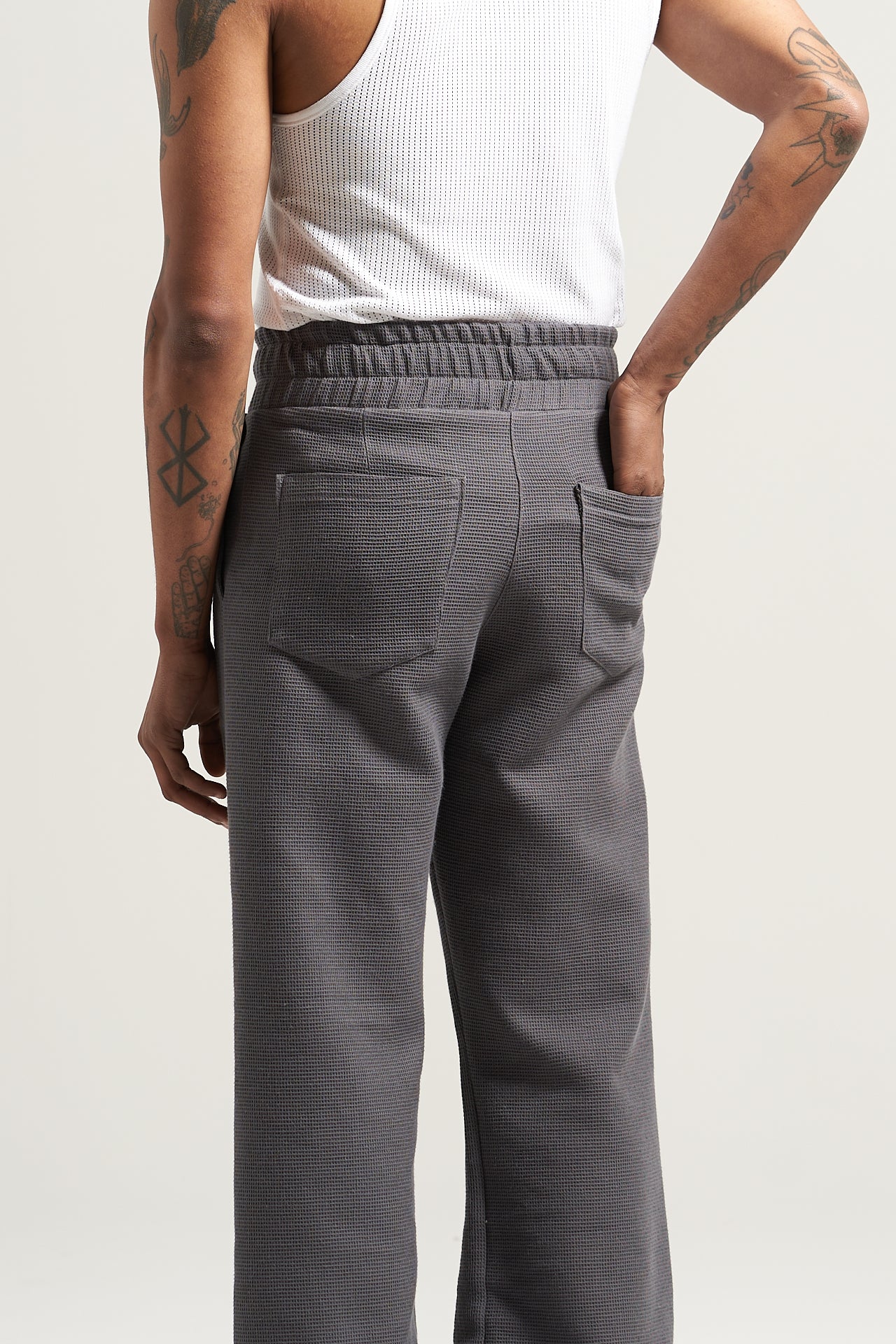 The Washed Grey Waffle Pant