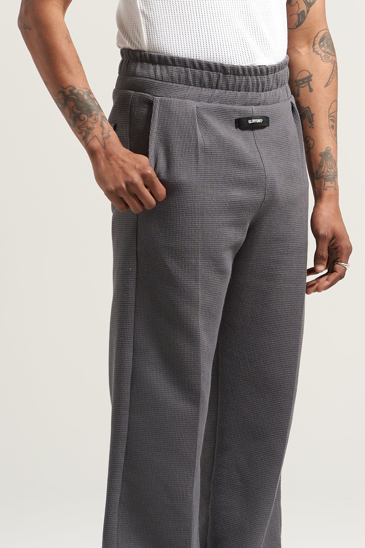 The Washed Grey Waffle Pant