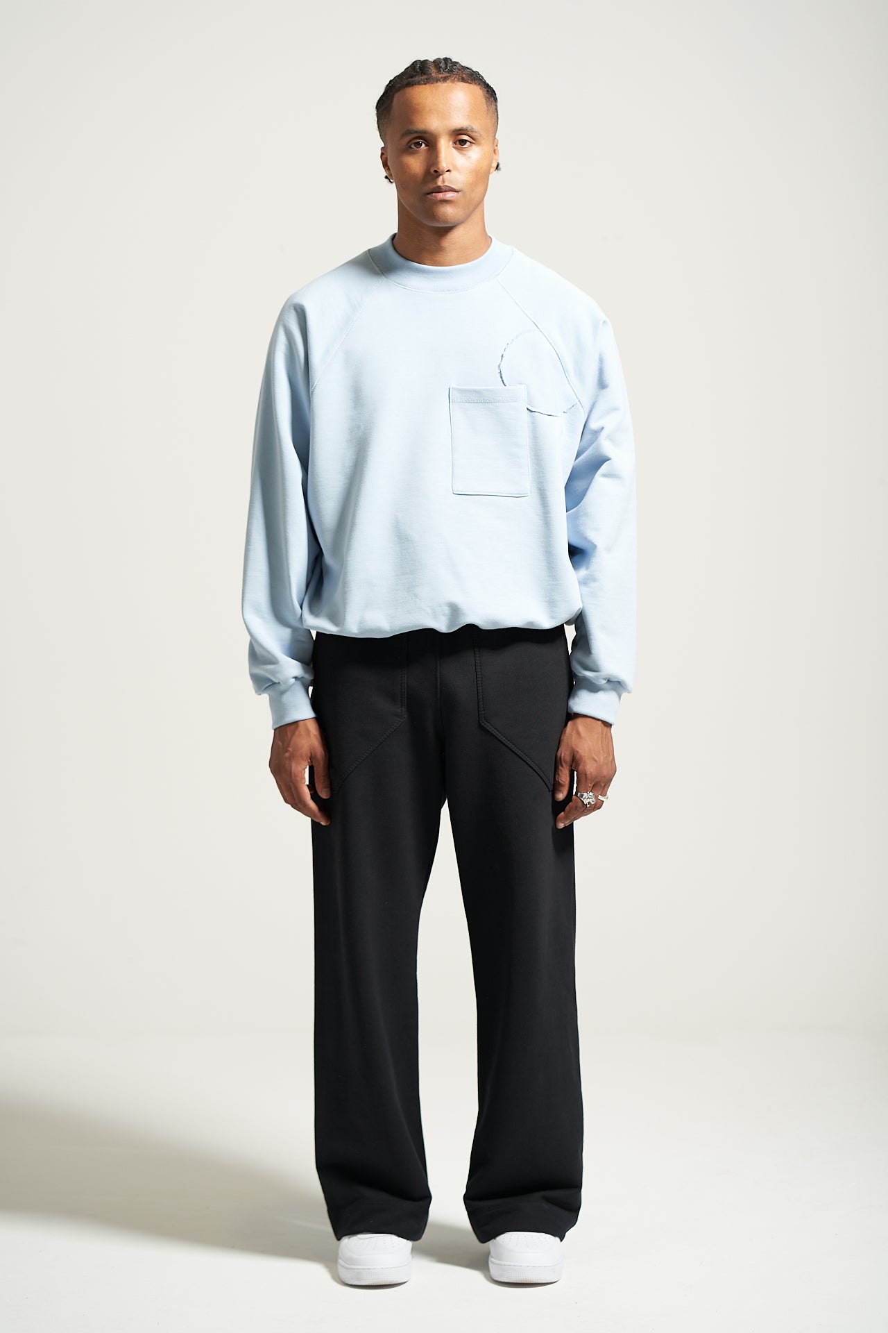 The Sky Blue Raglan Crewneck