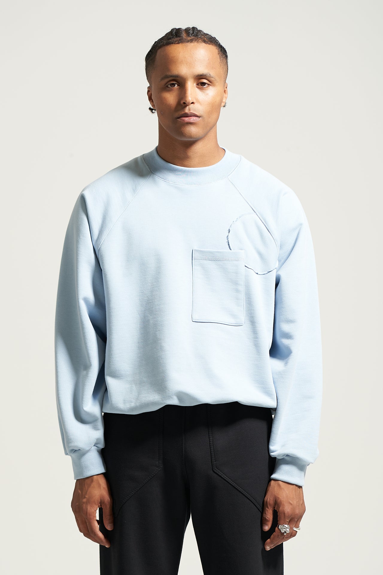 The Sky Blue Raglan Crewneck