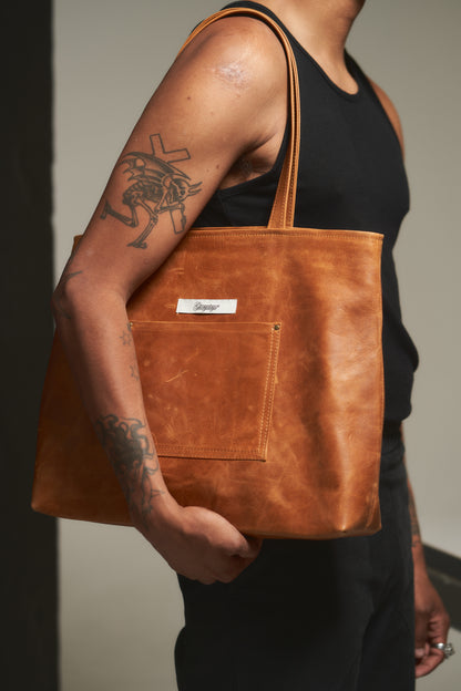 The Tan Pull-Up Shopper