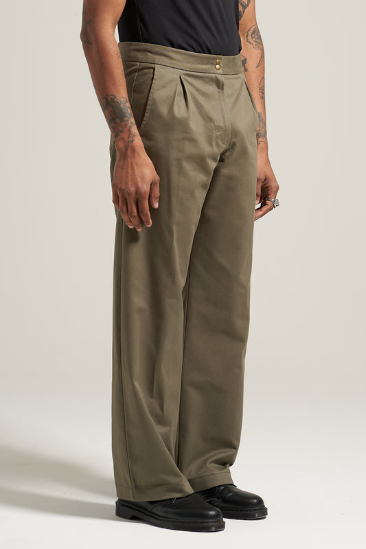 The Olive V2 Pleated Trouser