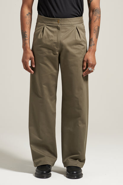 The Olive V2 Pleated Trouser