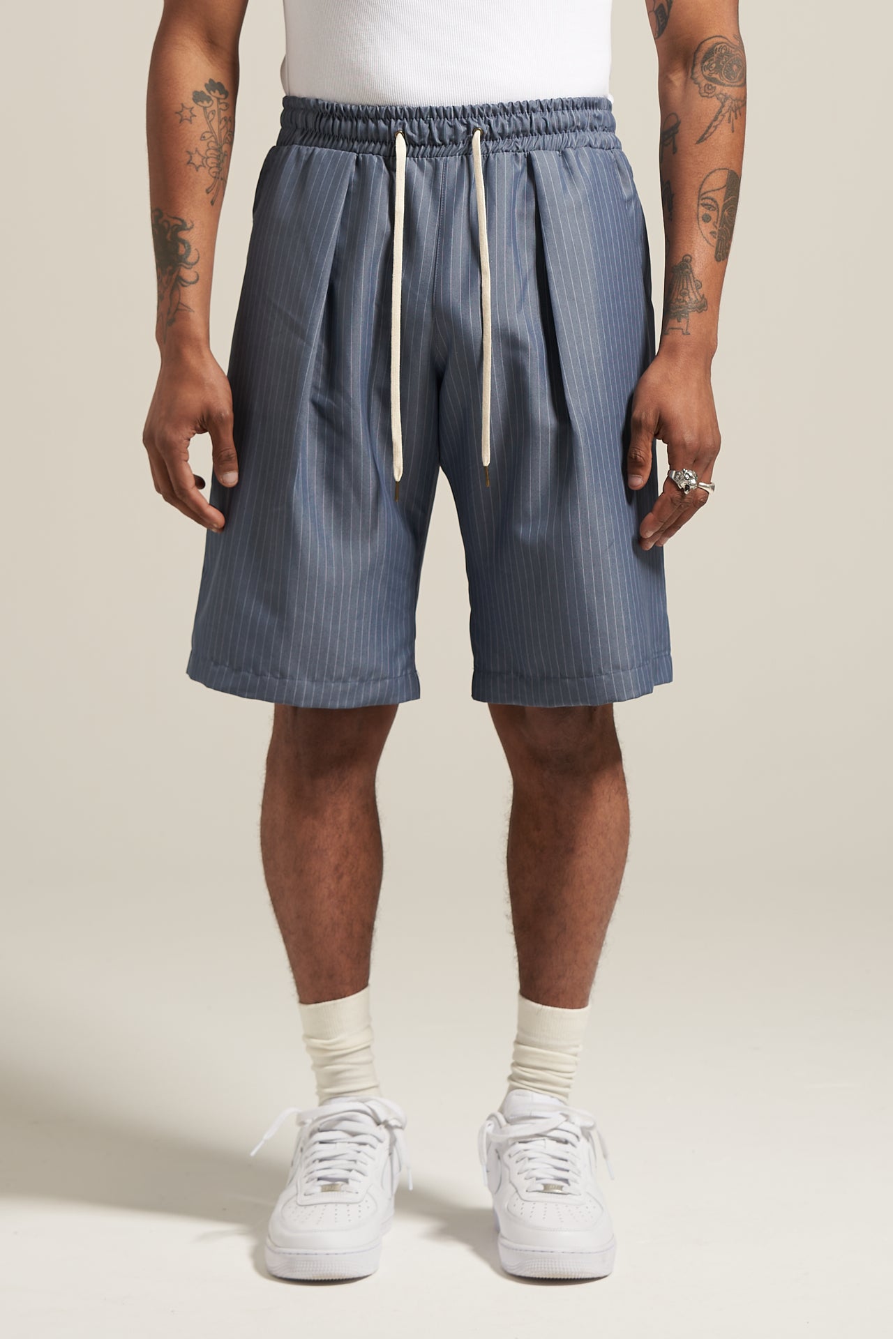 The Steel Pinstripe Flow Short