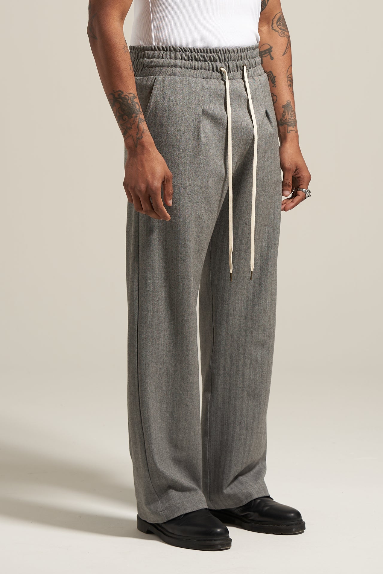 The Slate Herringbone Flow Pant