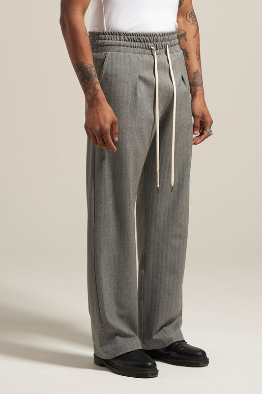 The Slate Herringbone Flow Pant