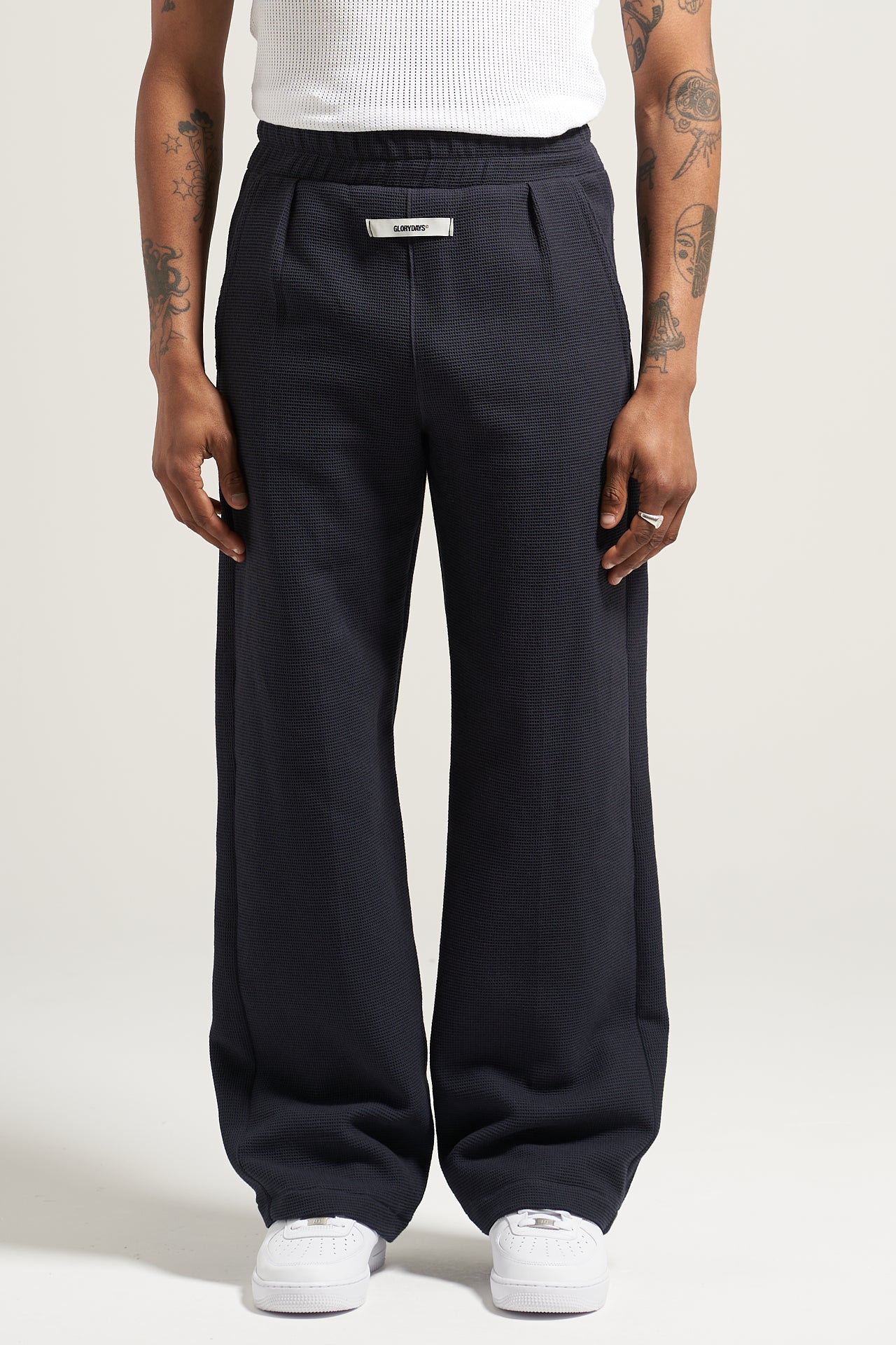 The Washed Blue Waffle Pant