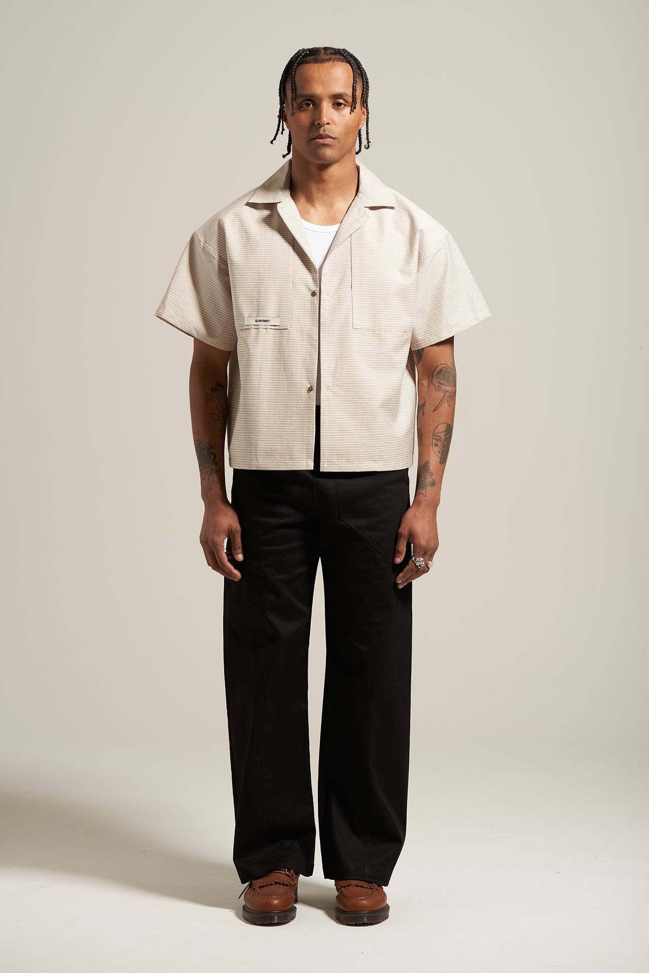The Ivory Stripe Bowling Shirt