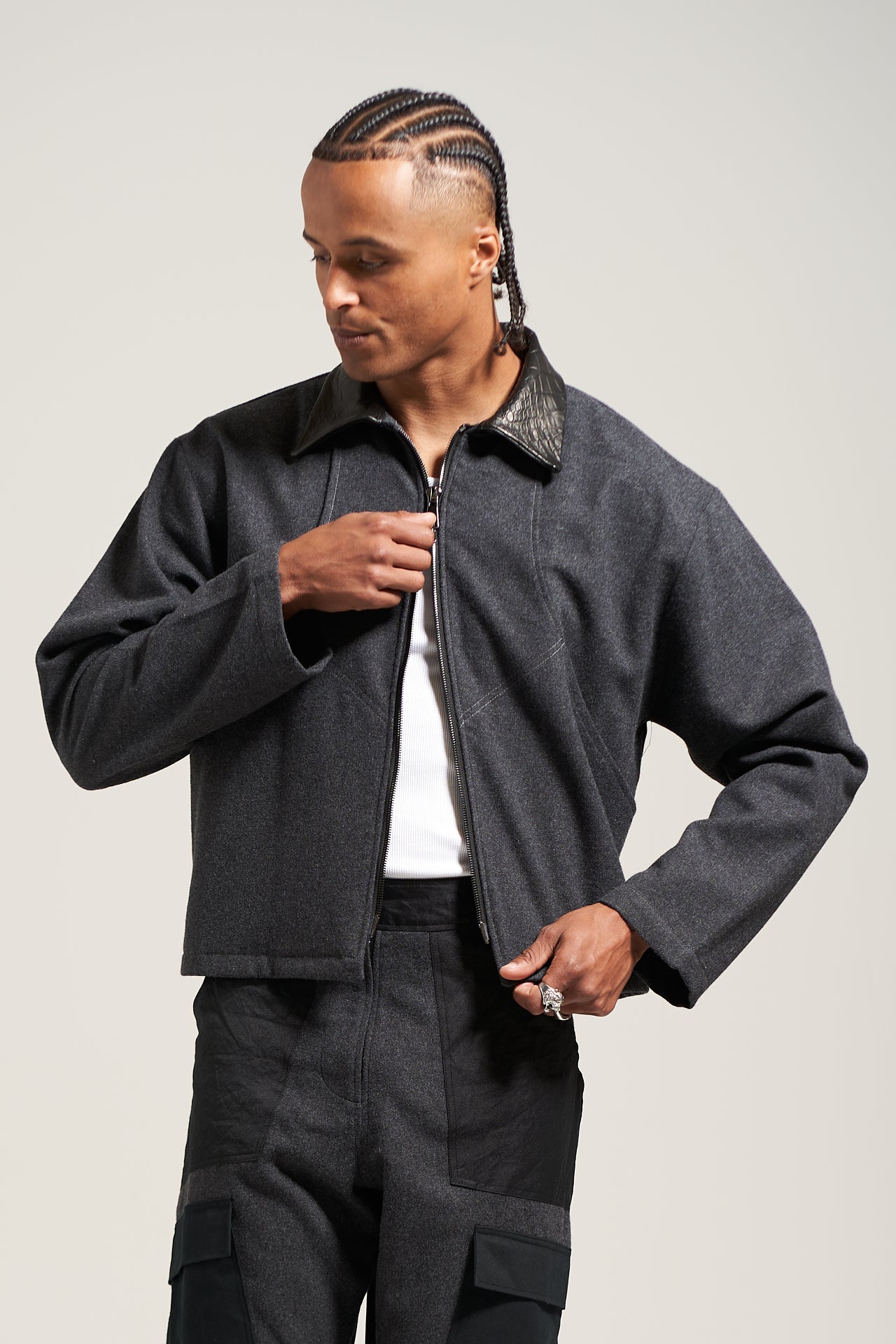 The Grey Wool Flight Jacket