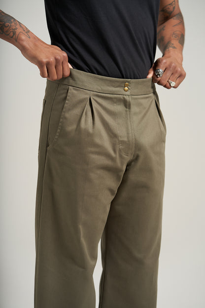 The Olive V2 Pleated Trouser