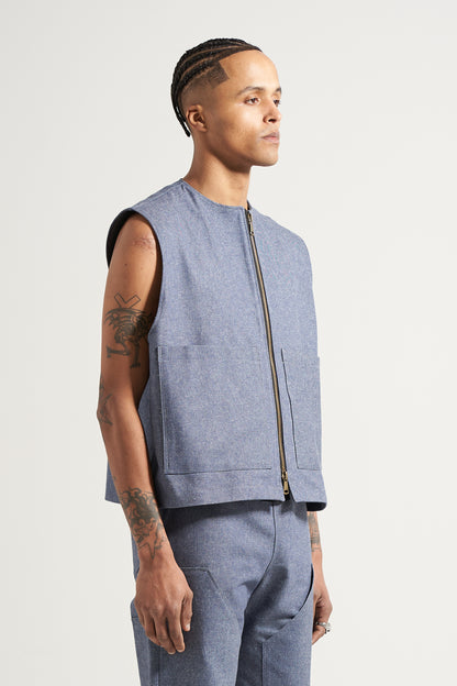 The Light Wash Carpenter Vest