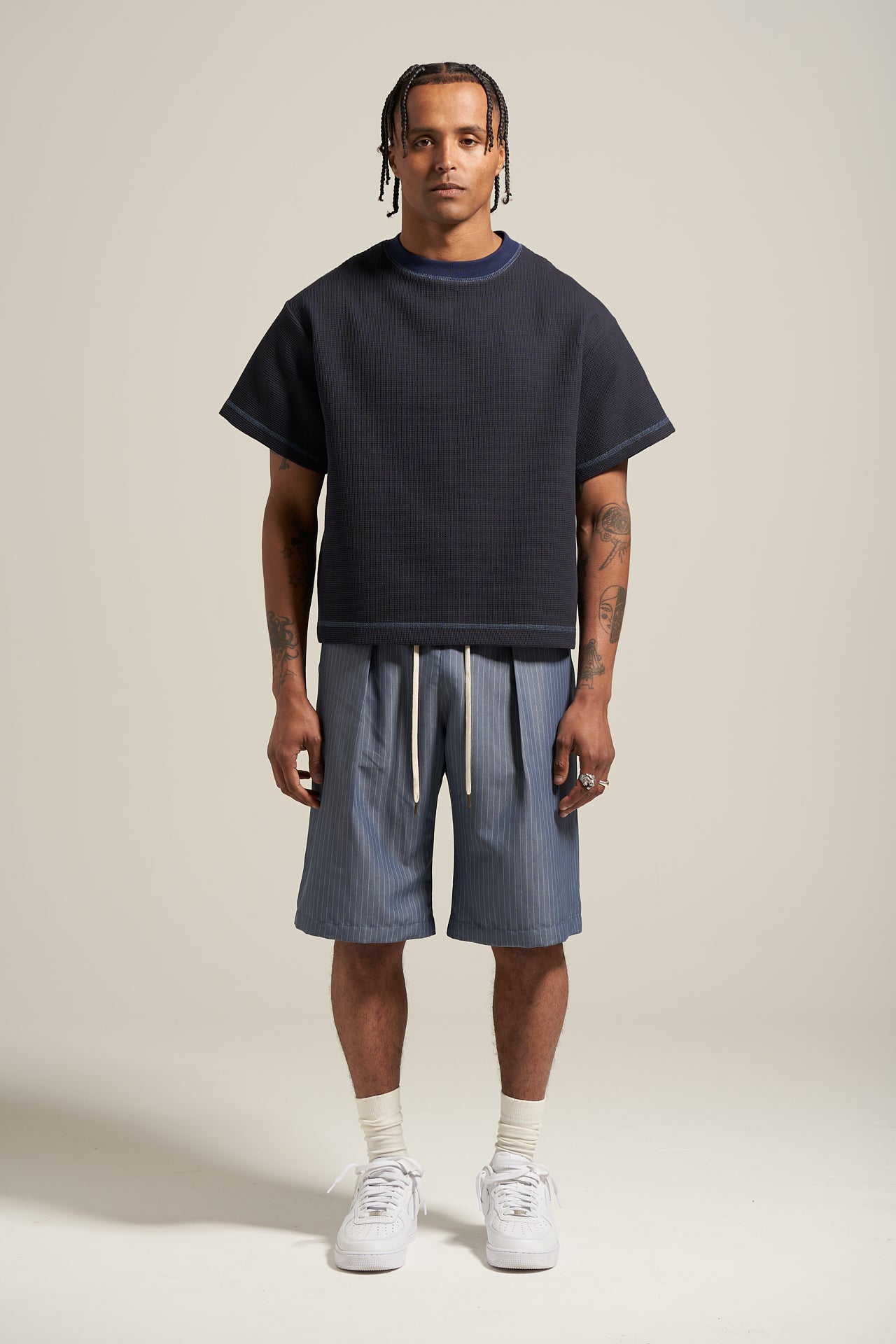 The Steel Pinstripe Flow Short