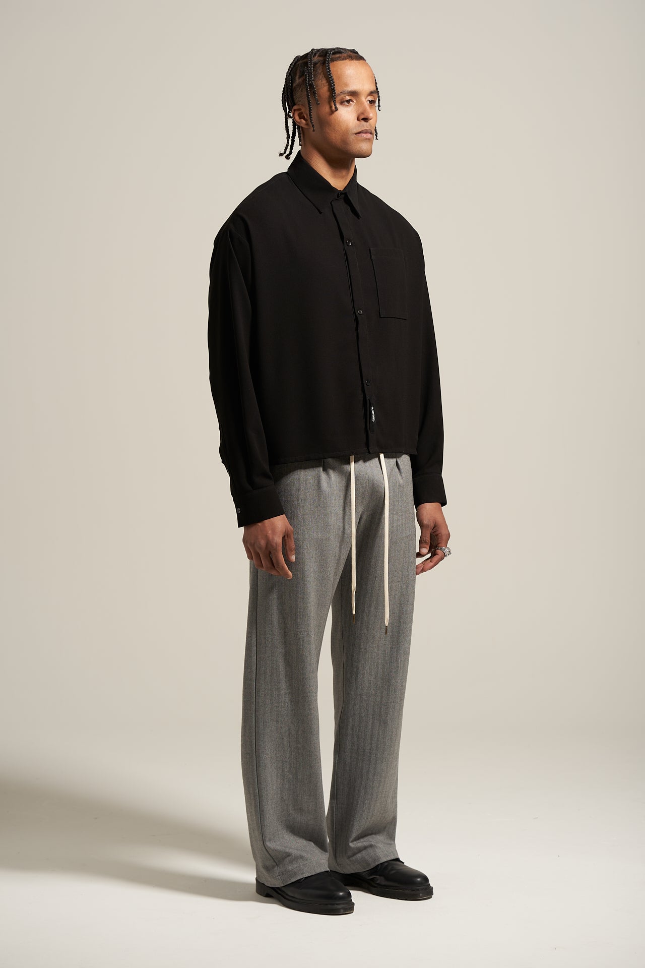 The Slate Herringbone Flow Pant