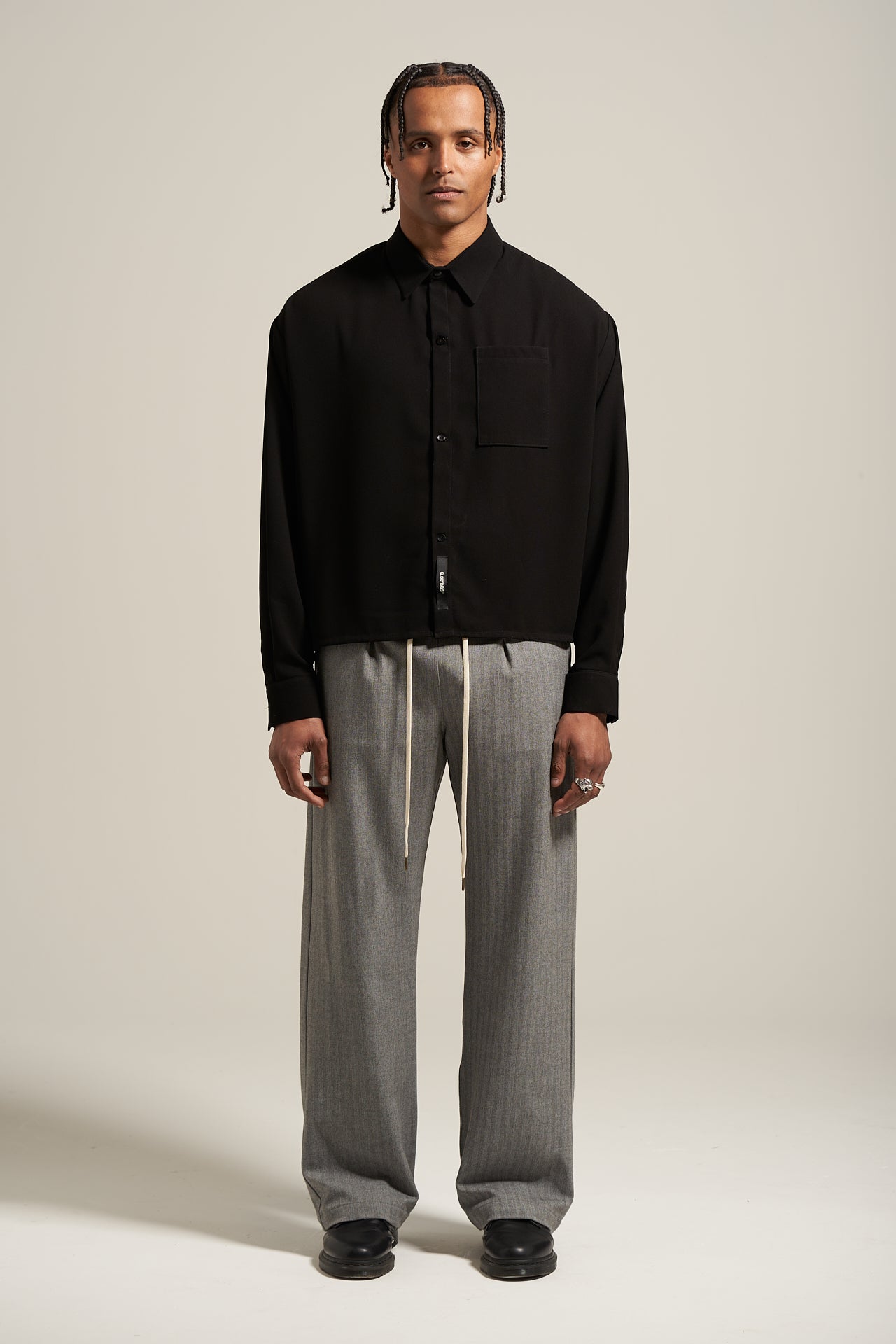 The Slate Herringbone Flow Pant