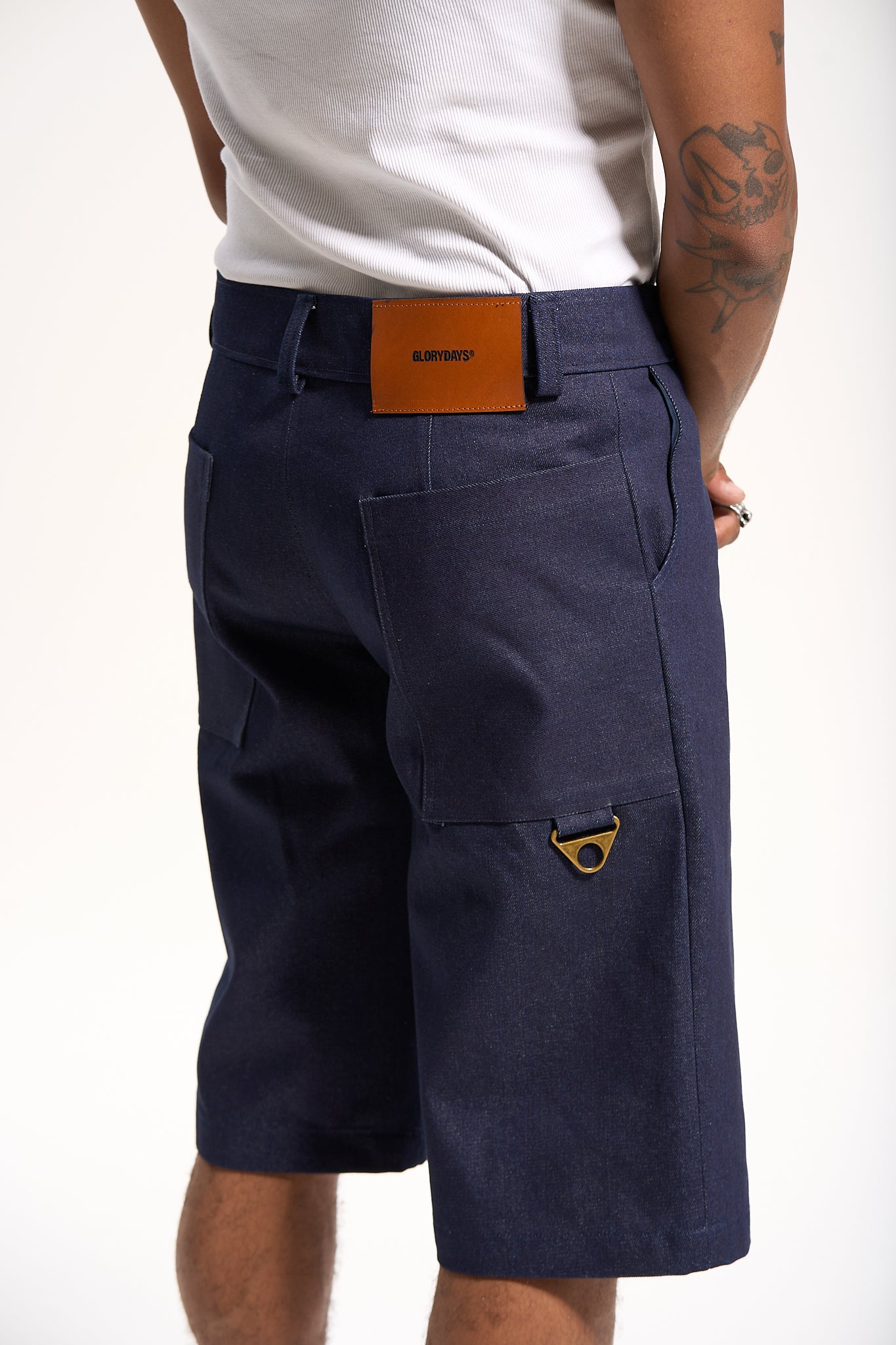 The Indigo Pleated Work Short