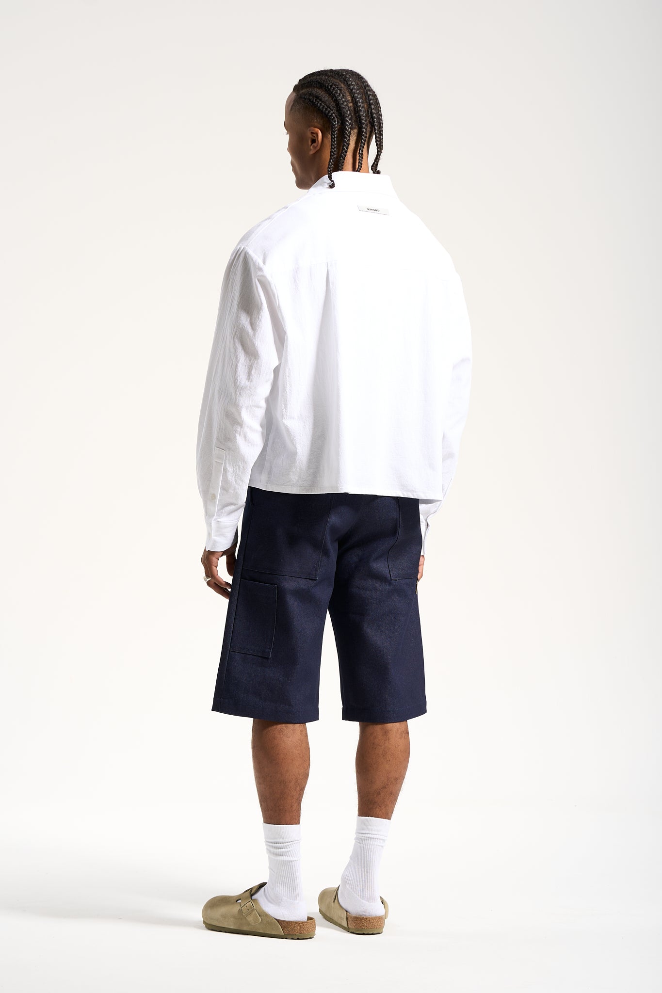 The Indigo Pleated Work Short