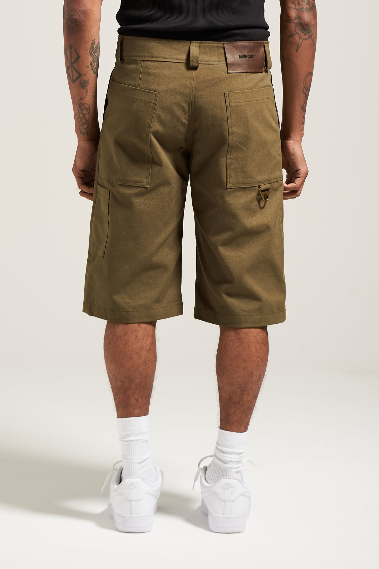 The Olive Pleated Work Short