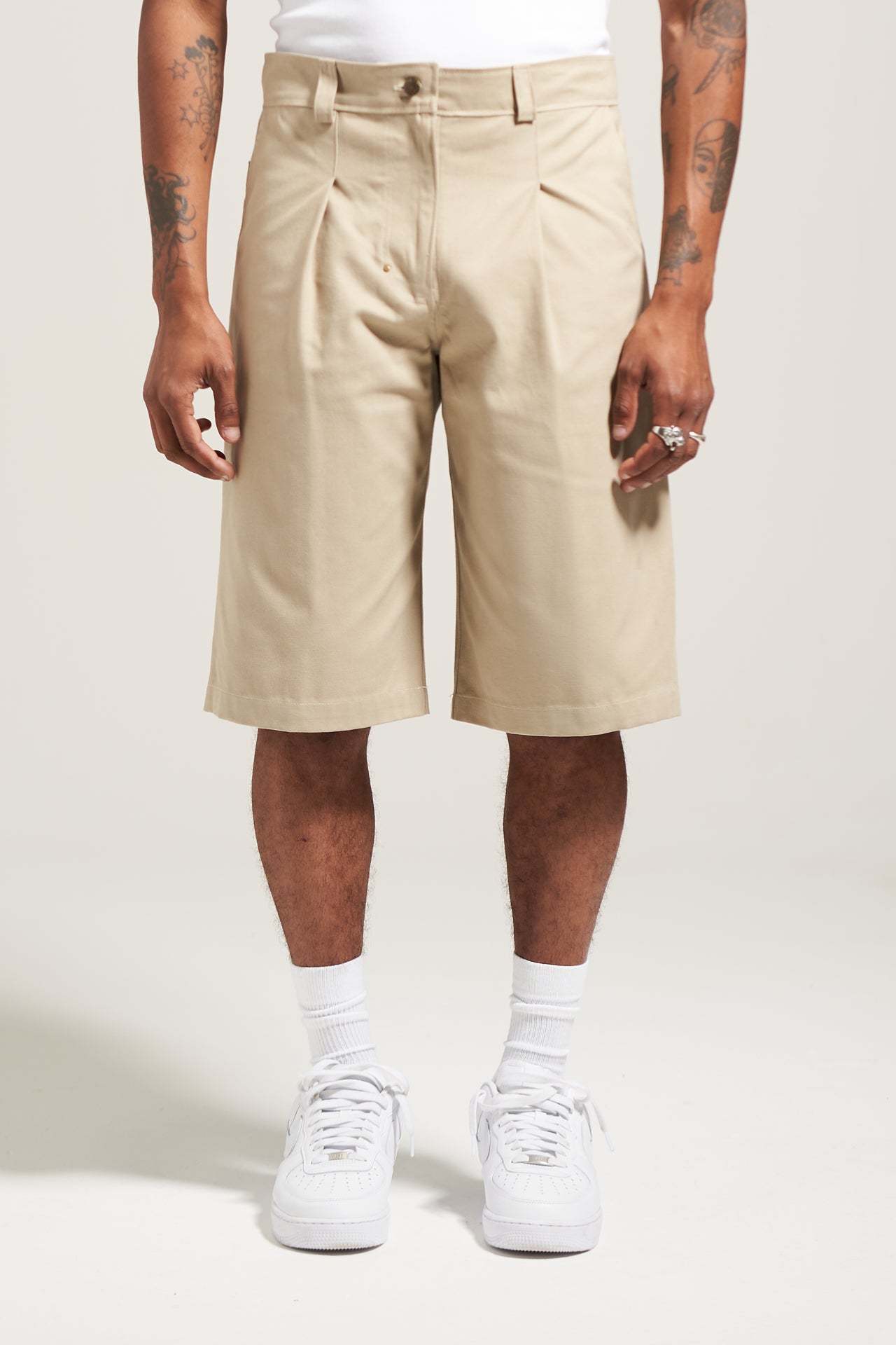 The Stone Pleated Work Short