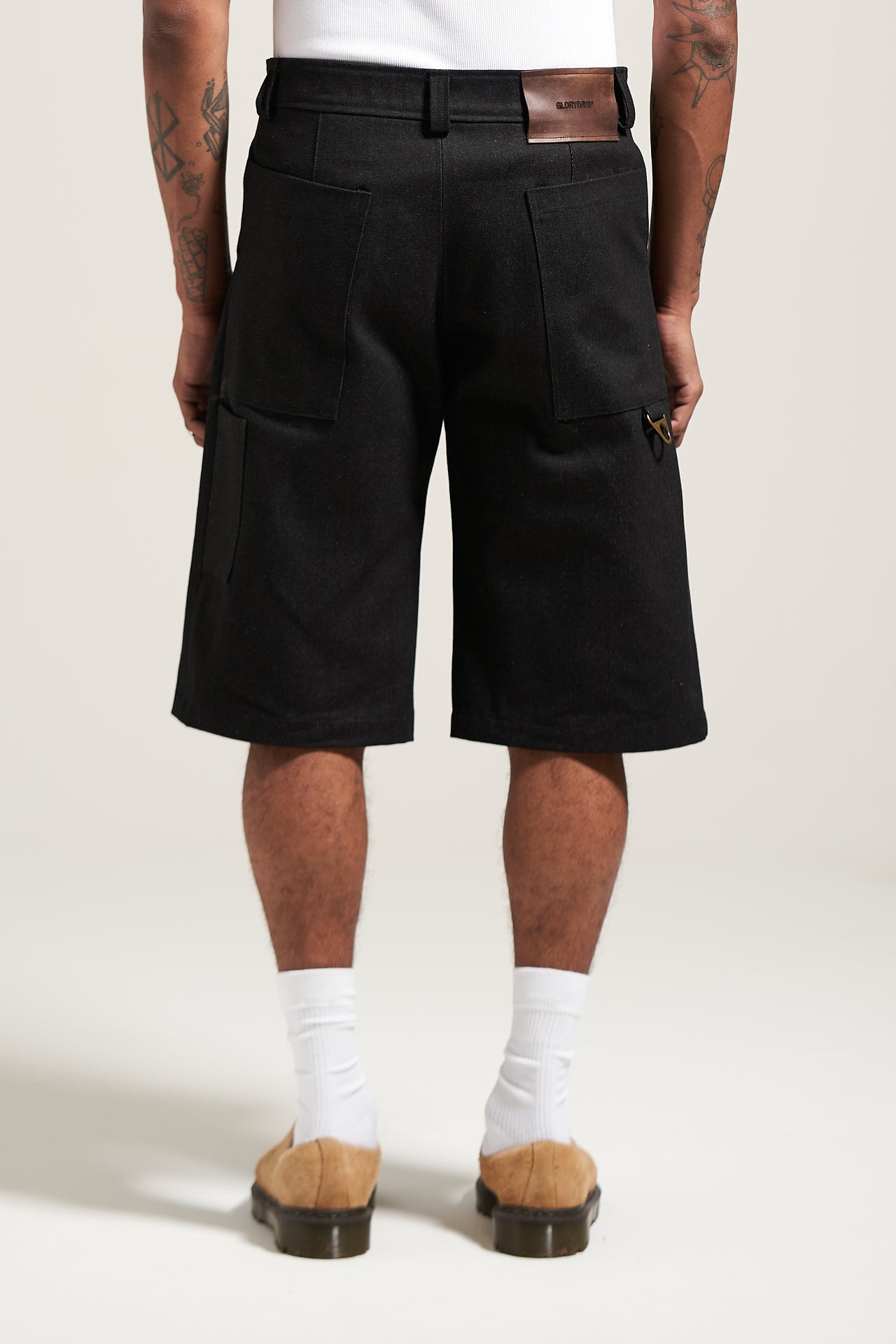 The Raw Denim Pleated Work Short