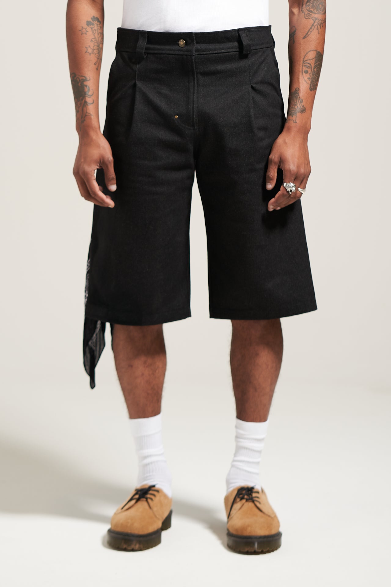 The Raw Denim Pleated Work Short