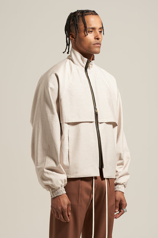 The Ivory Stripe Shell Jacket