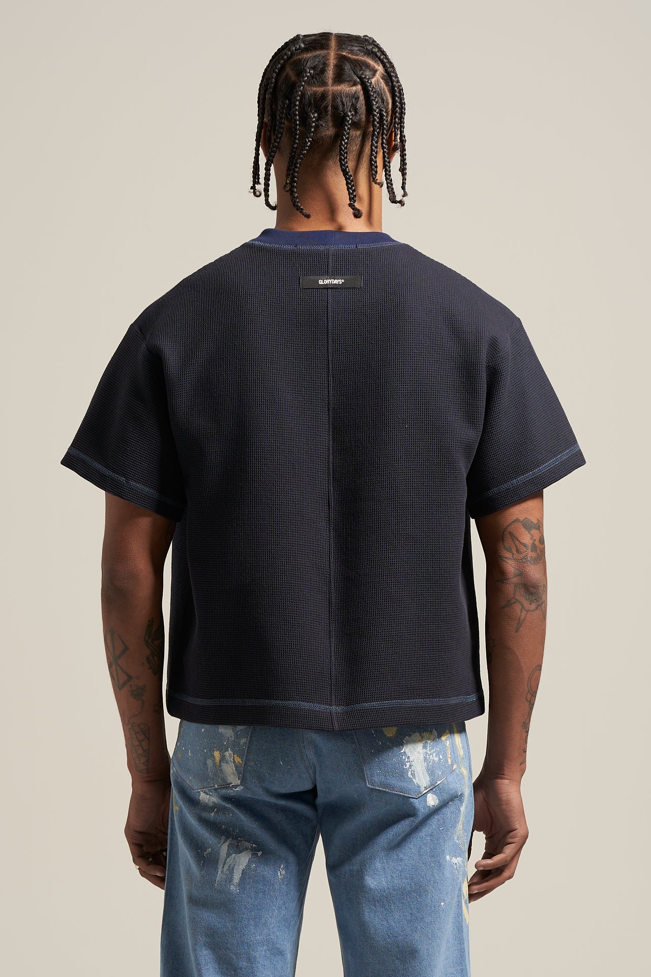 The Navy Waffle Tee